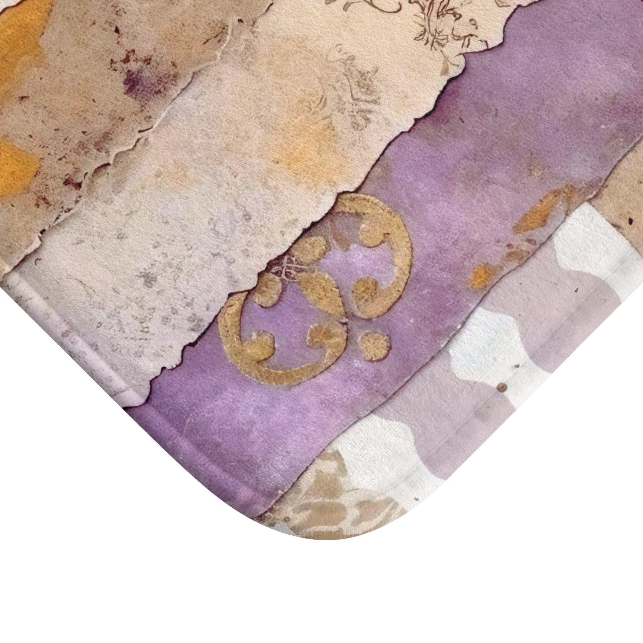 Boho Bath Mat, Kitchen | Bohemian Lilac Purple, Beige