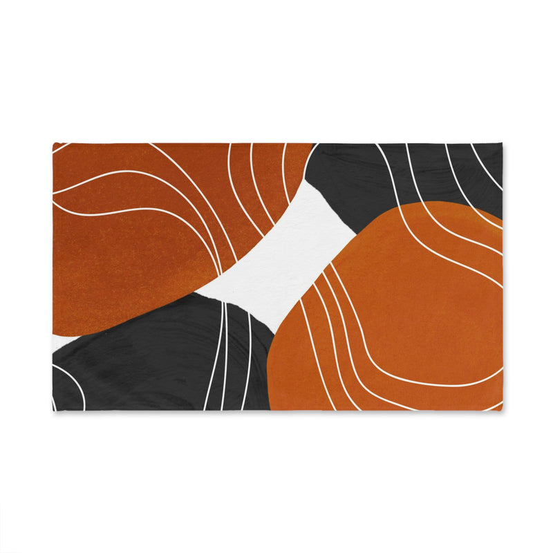 Abstract Kitchen, Bath Hand Towel | Burnt Orange, Black White