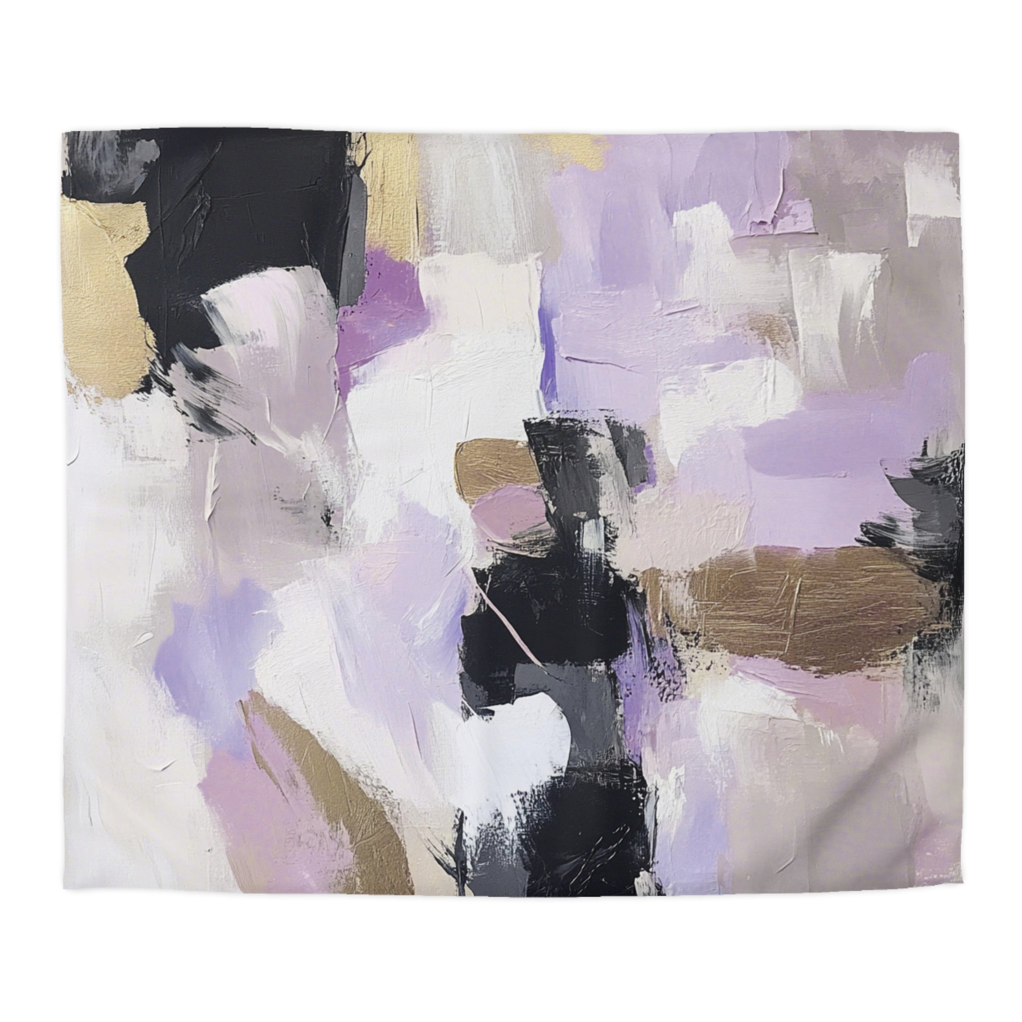 Abstract Duvet, Pillow Cover | Black Lavender White Bedroom Decor