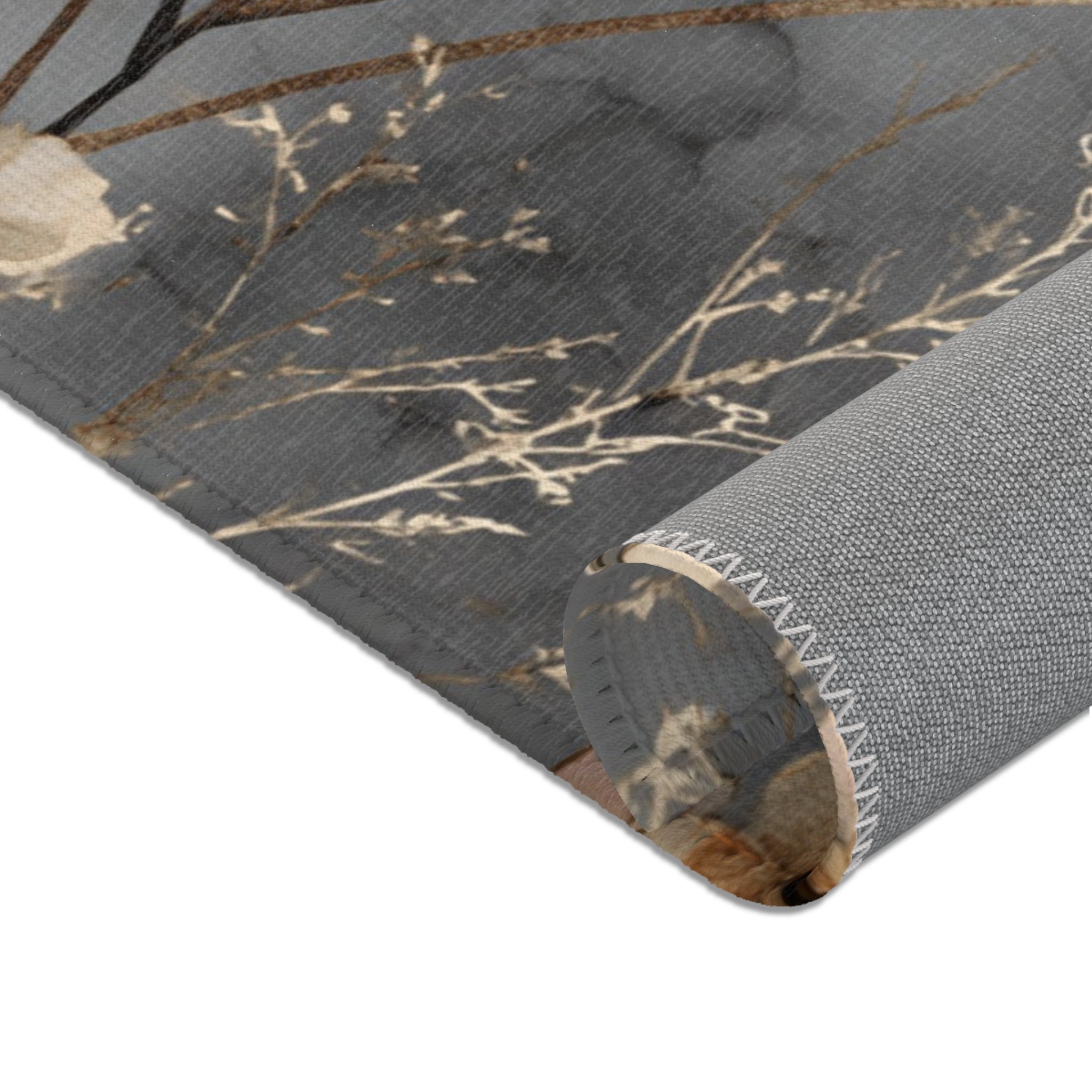 Abstract Area Rug | Floral Grey Beige Watercolor Artsy Rug