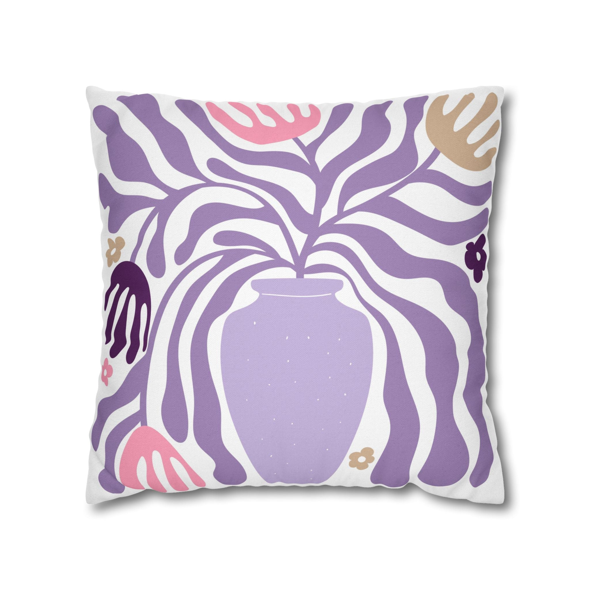 Abstract Pillow Cover | Lavender Purple Pink White Matisse Minimalist Art