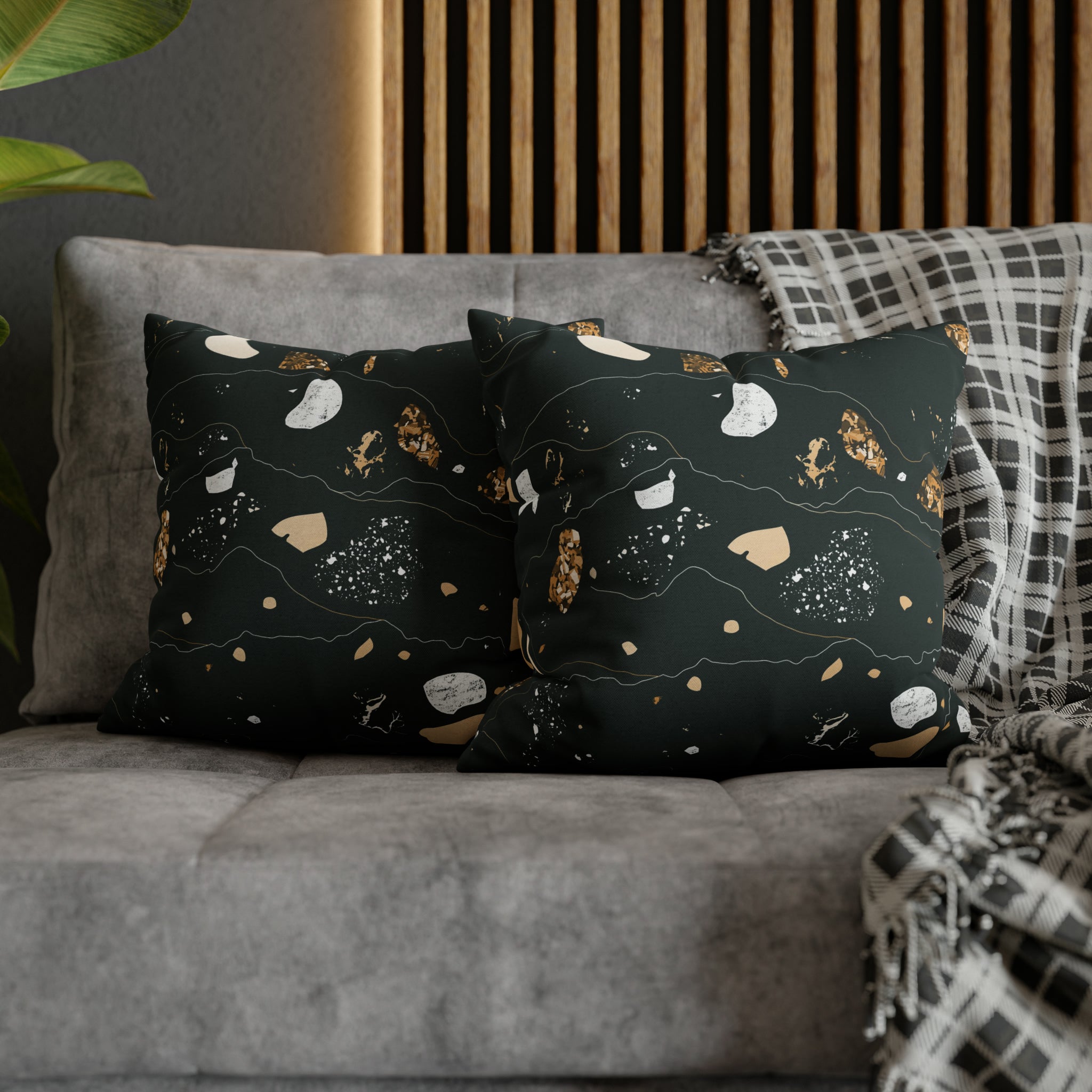 Abstract Pillow Cover | Black Beige