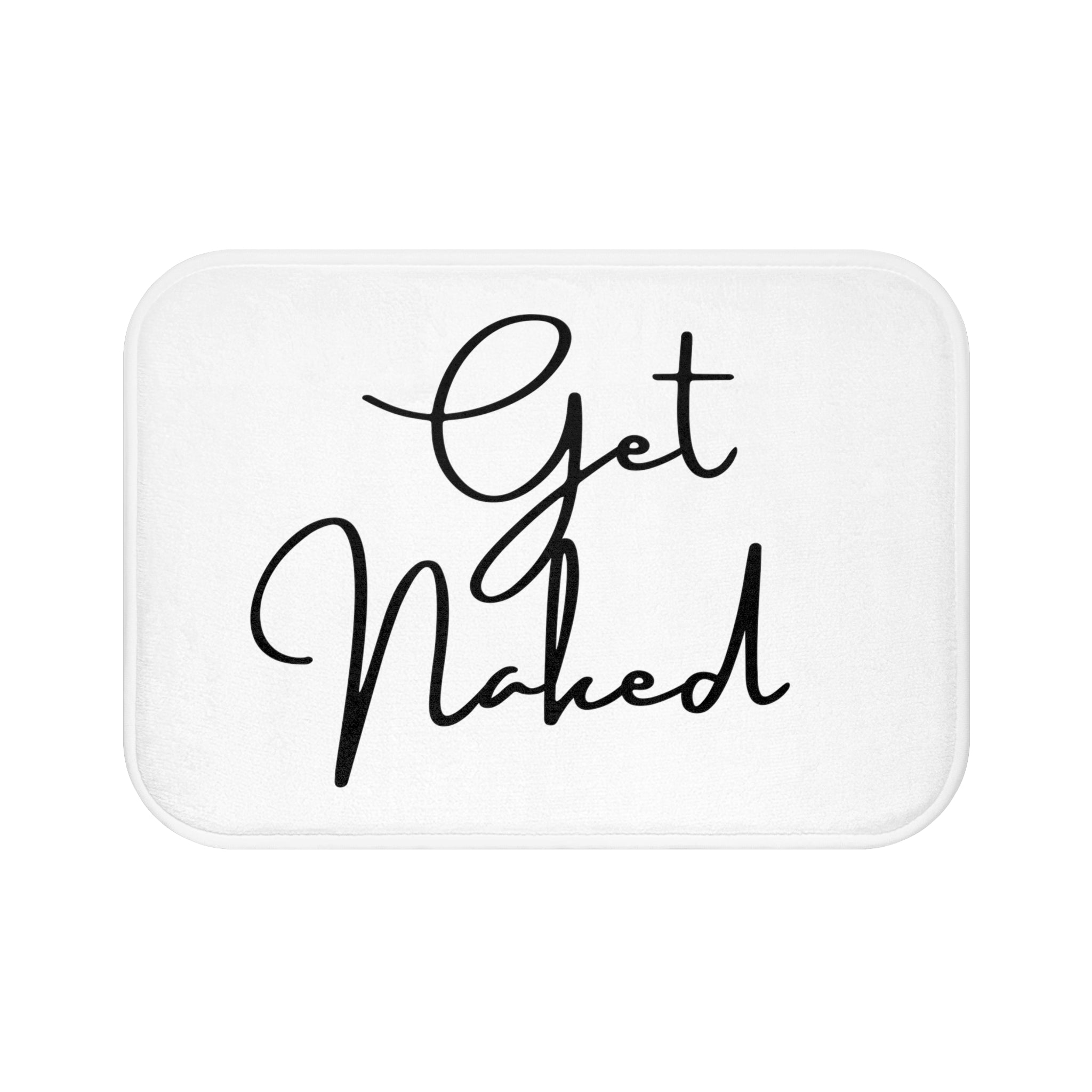 Get Naked Bath Mat | White Black Bathroom Rug