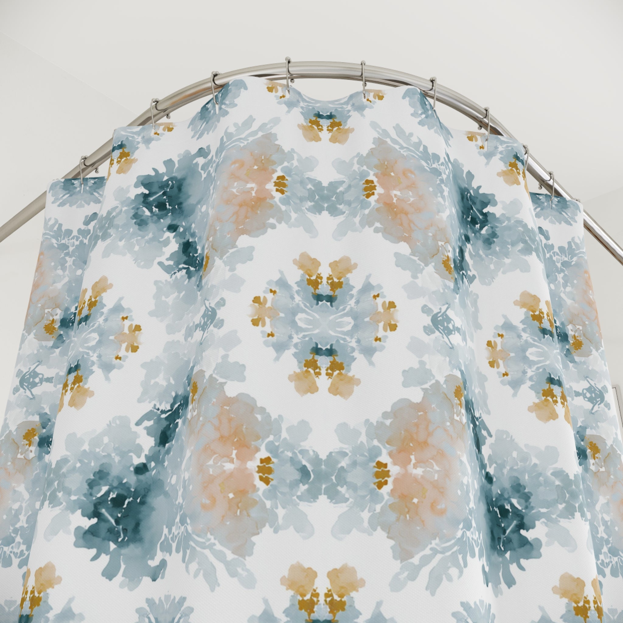 Coastal Shower Curtain | Blue Blush Mirrored Art
