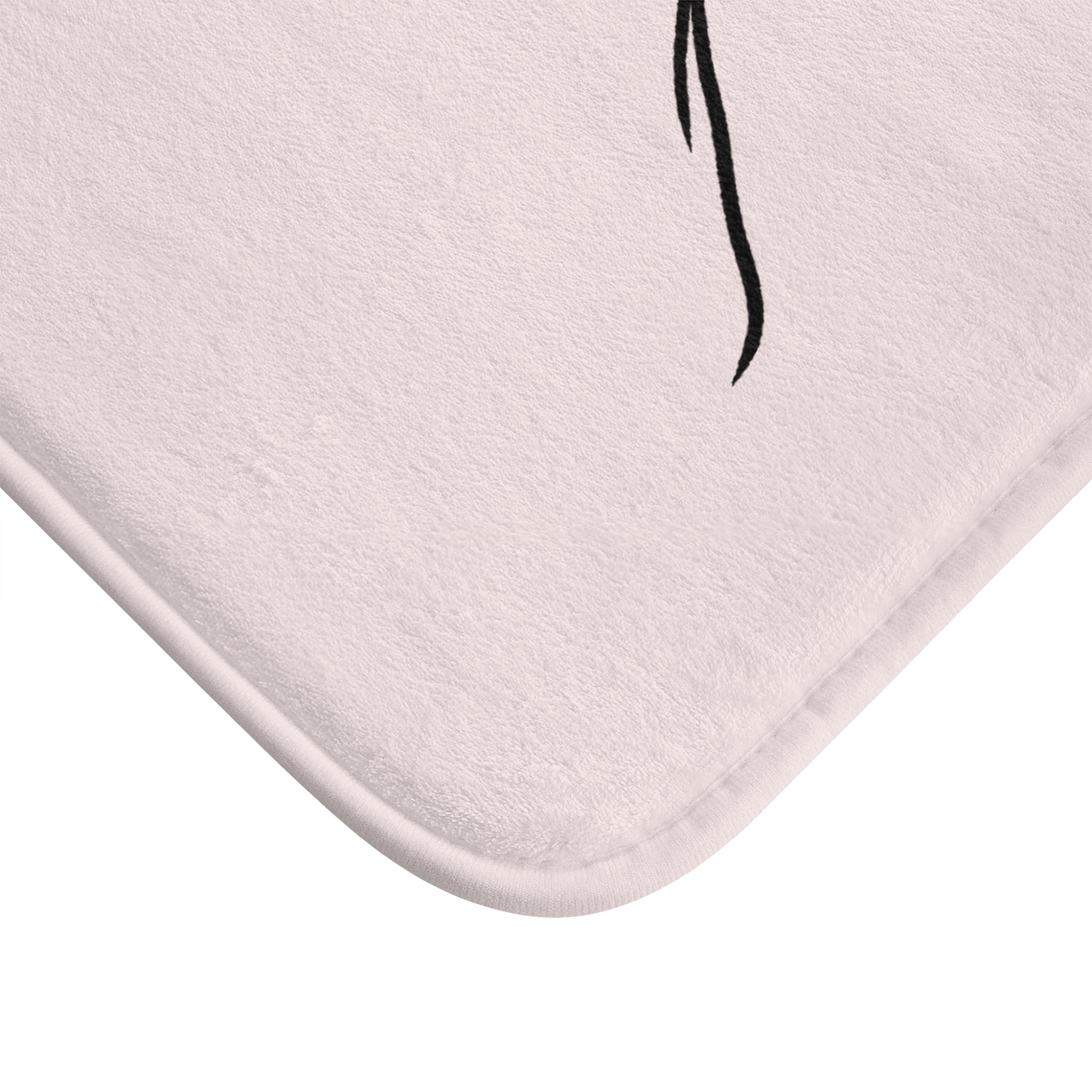 Floral Bath Mat | Pink Black Line Art Kitchen Mat