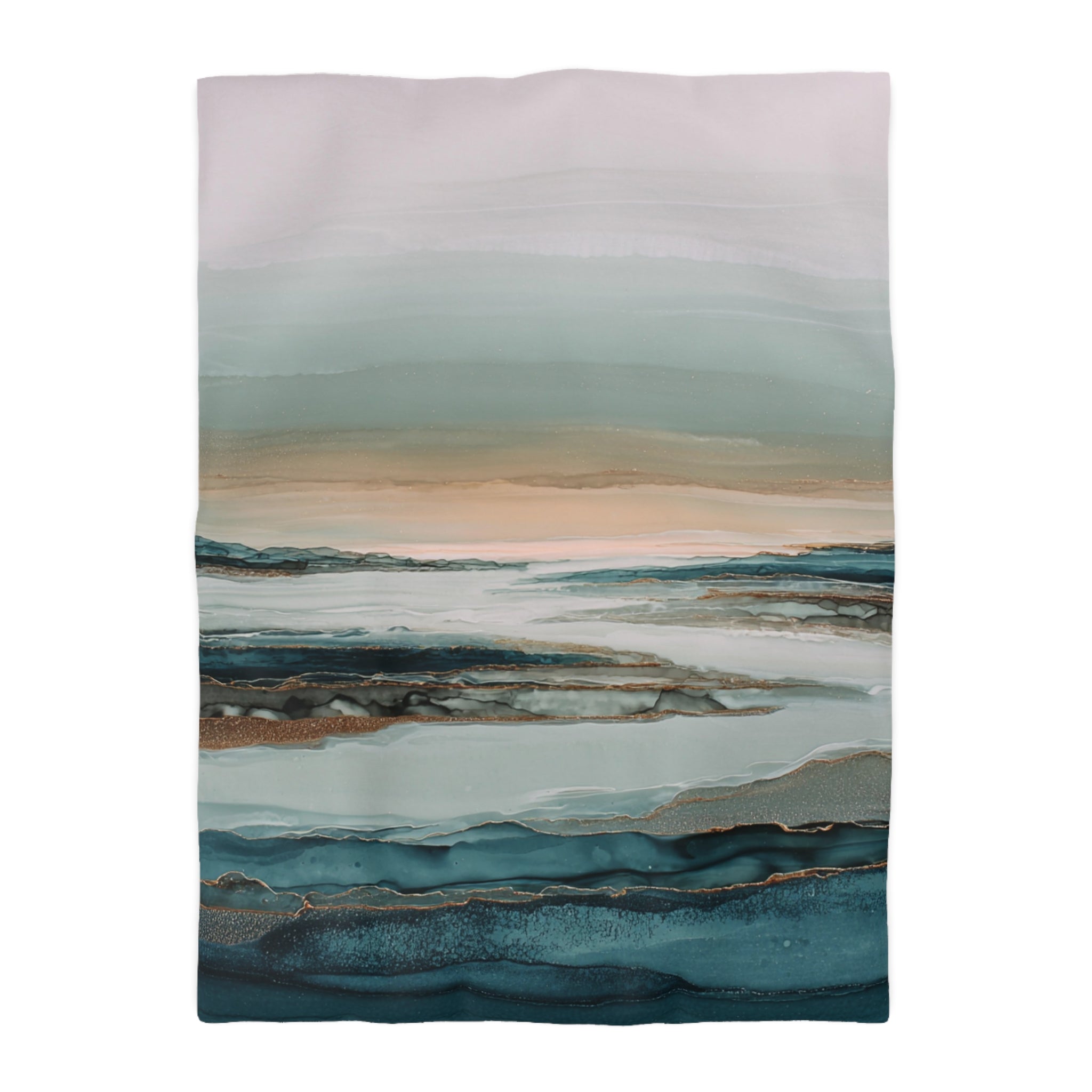 Modern Duvet, Pillow Cover | Blue Beige Bedroom Decor