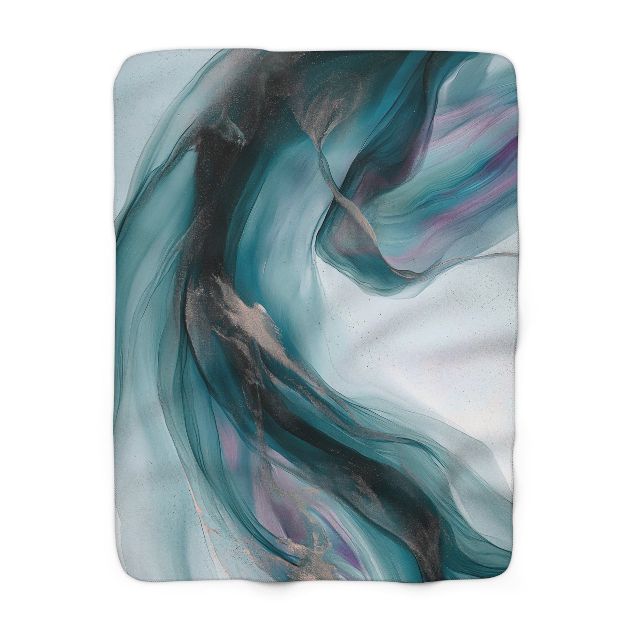 Abstract Throw Blanket | Teal Blue Ombre