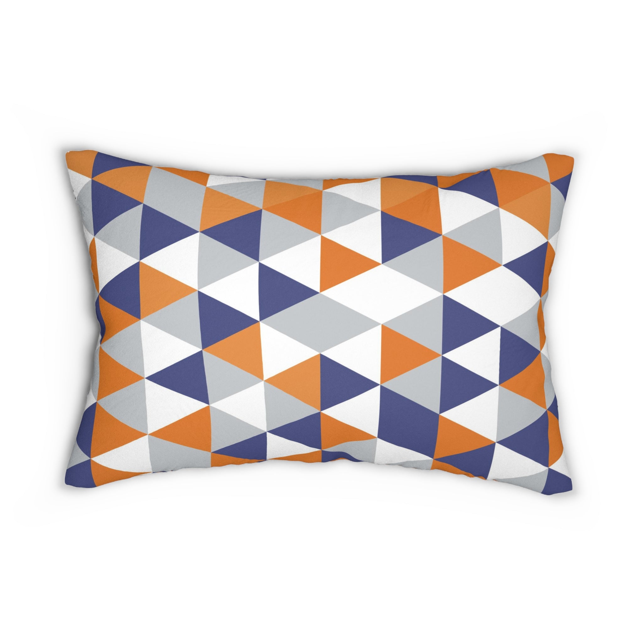 Abstract Lumbar Pillow | Orange Blue Gray White Geometric