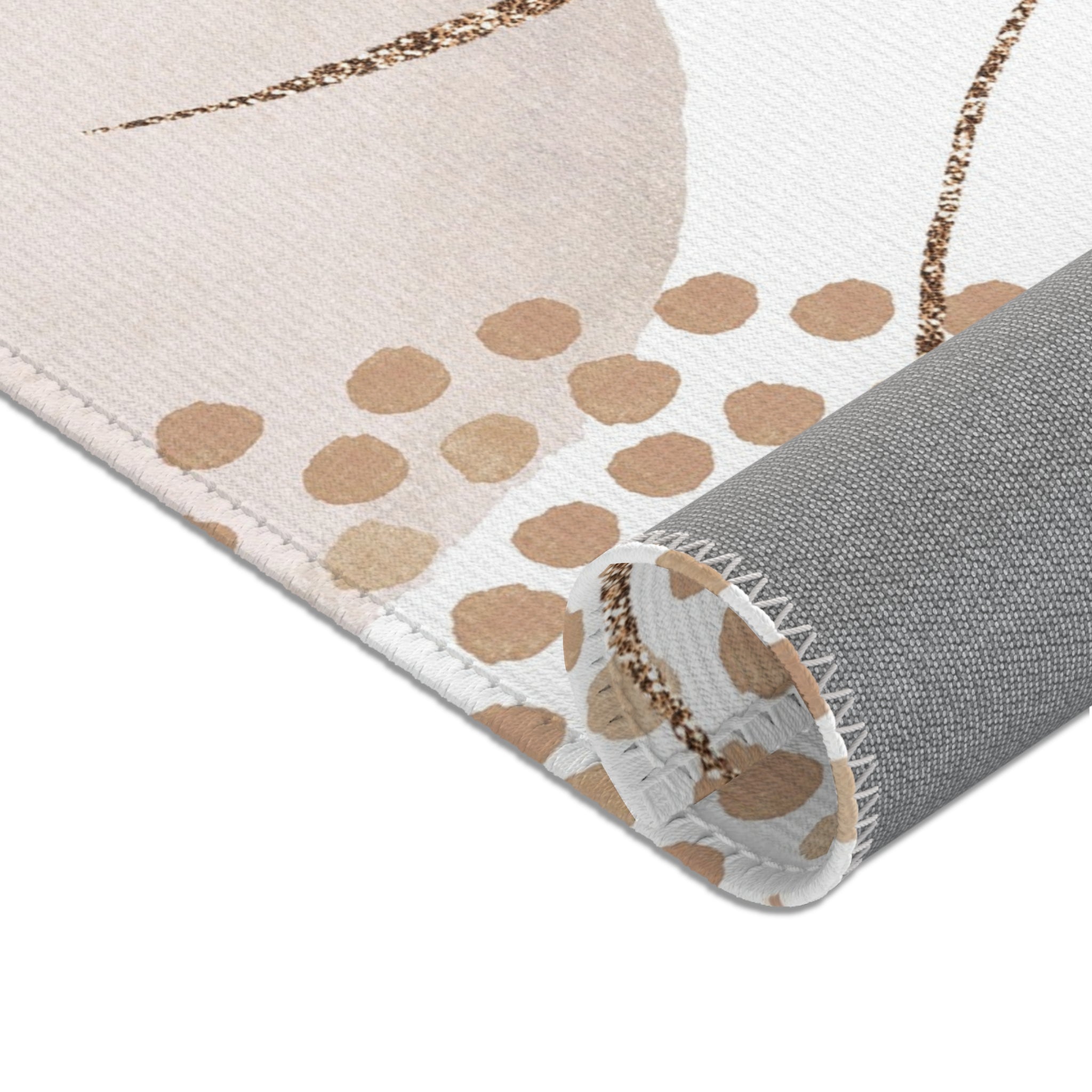 Abstract Area Rug | Watercolor Blue Burnt Orange, Beige