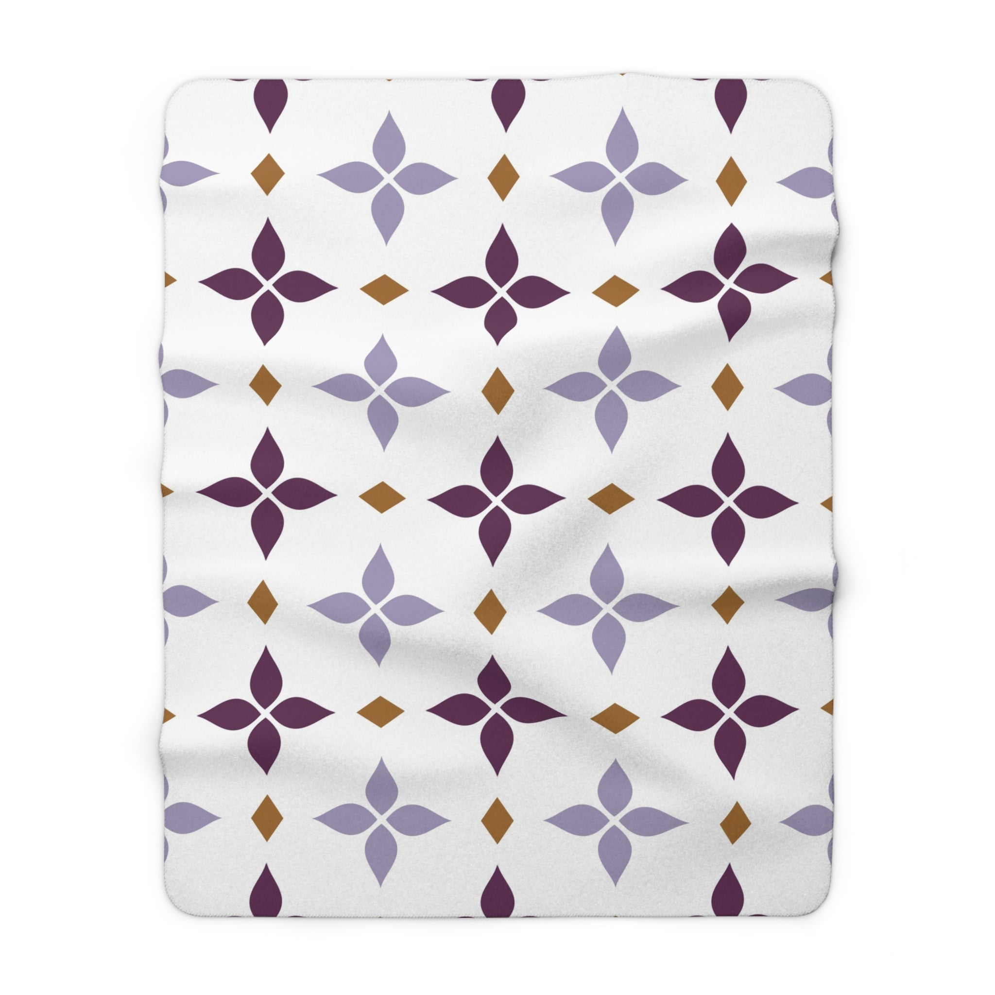 Art Deco Throw Blanket | White, Lavender Purple