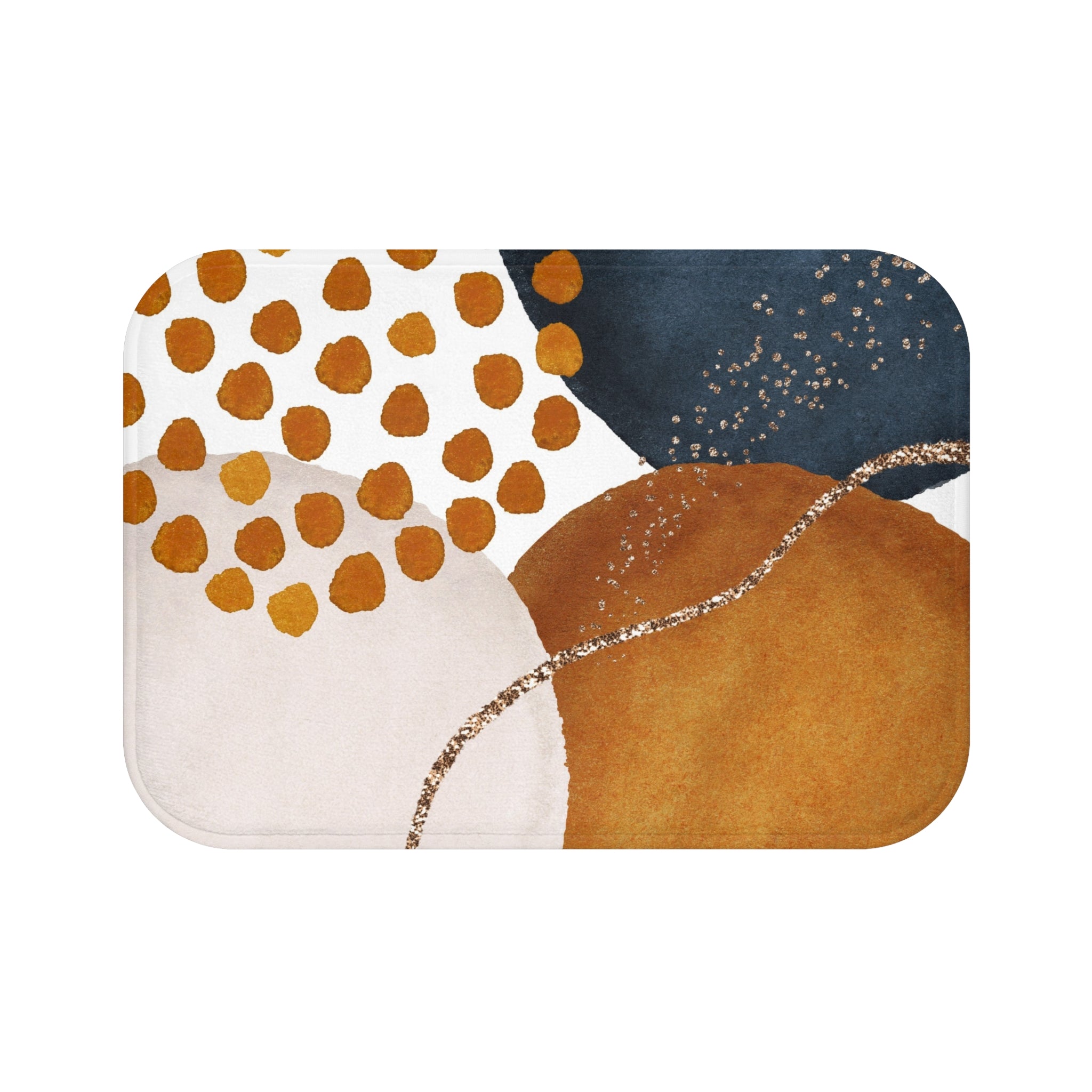 Abstract Bath, Kitchen Mat | Burnt Orange, Navy Beige