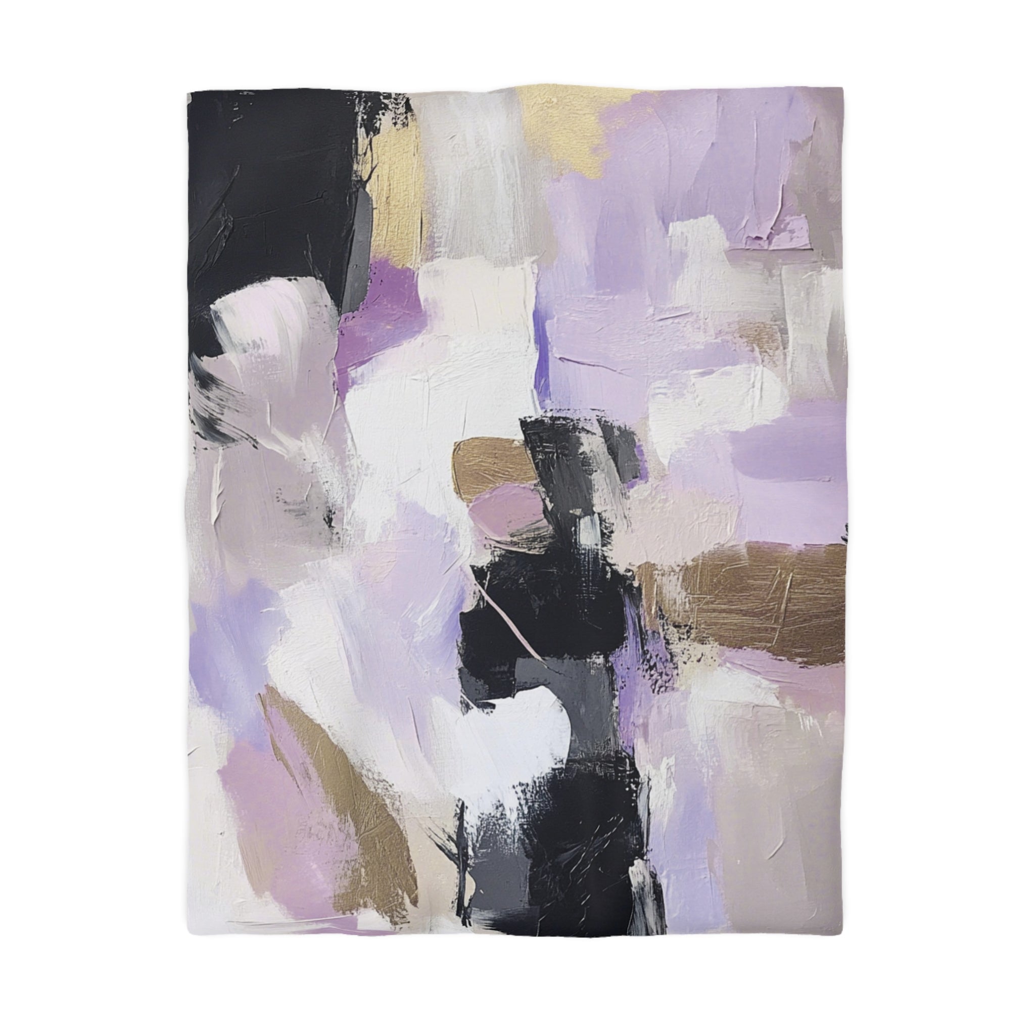 Abstract Duvet, Pillow Cover | Black Lavender White Bedroom Decor