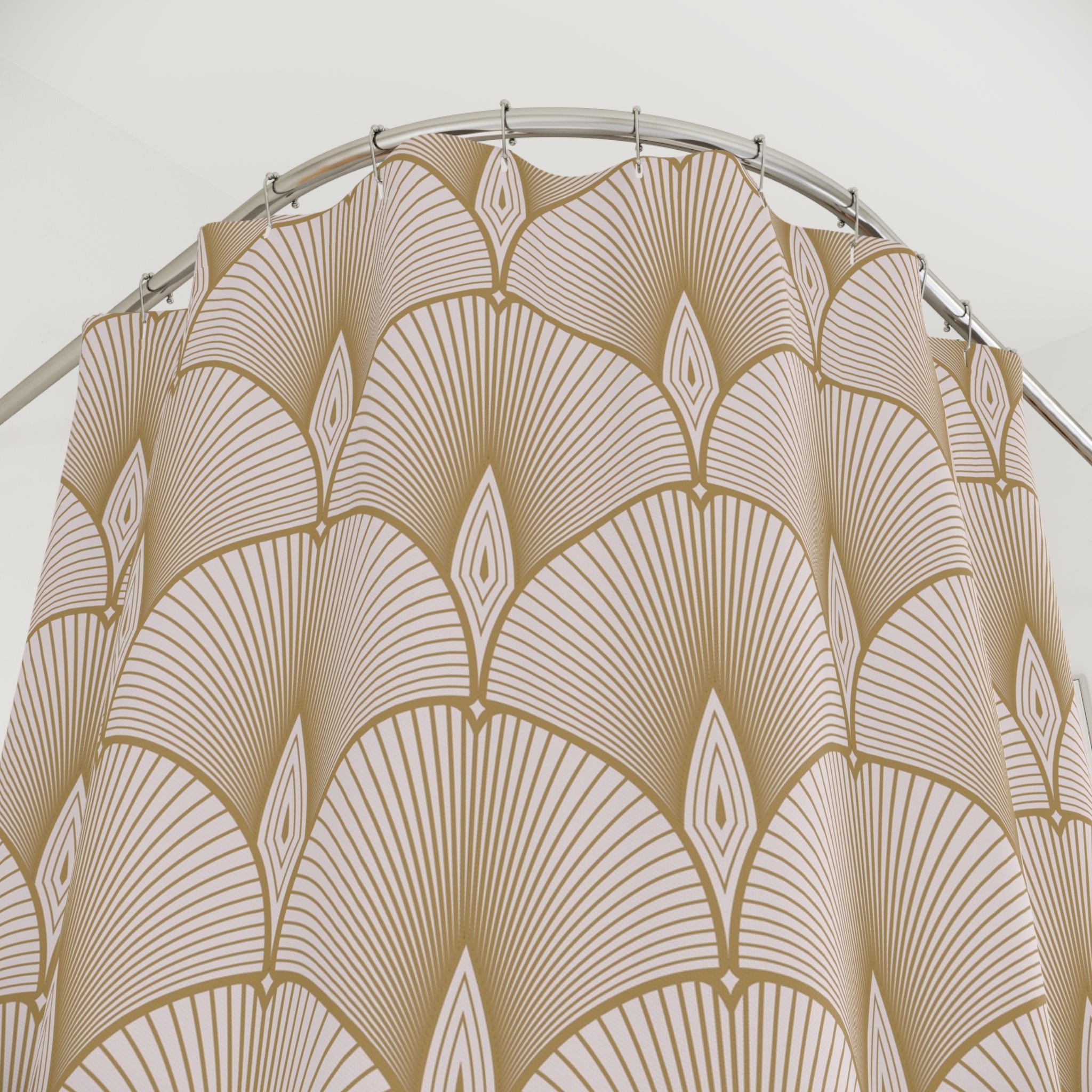 Art Nouveau Shower Curtain | Beige Retro Decor