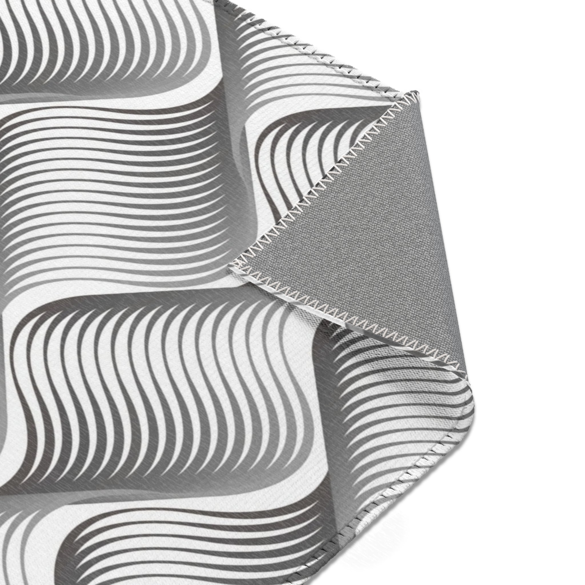 Abstract Area Rug | Grey White Pattern Rug