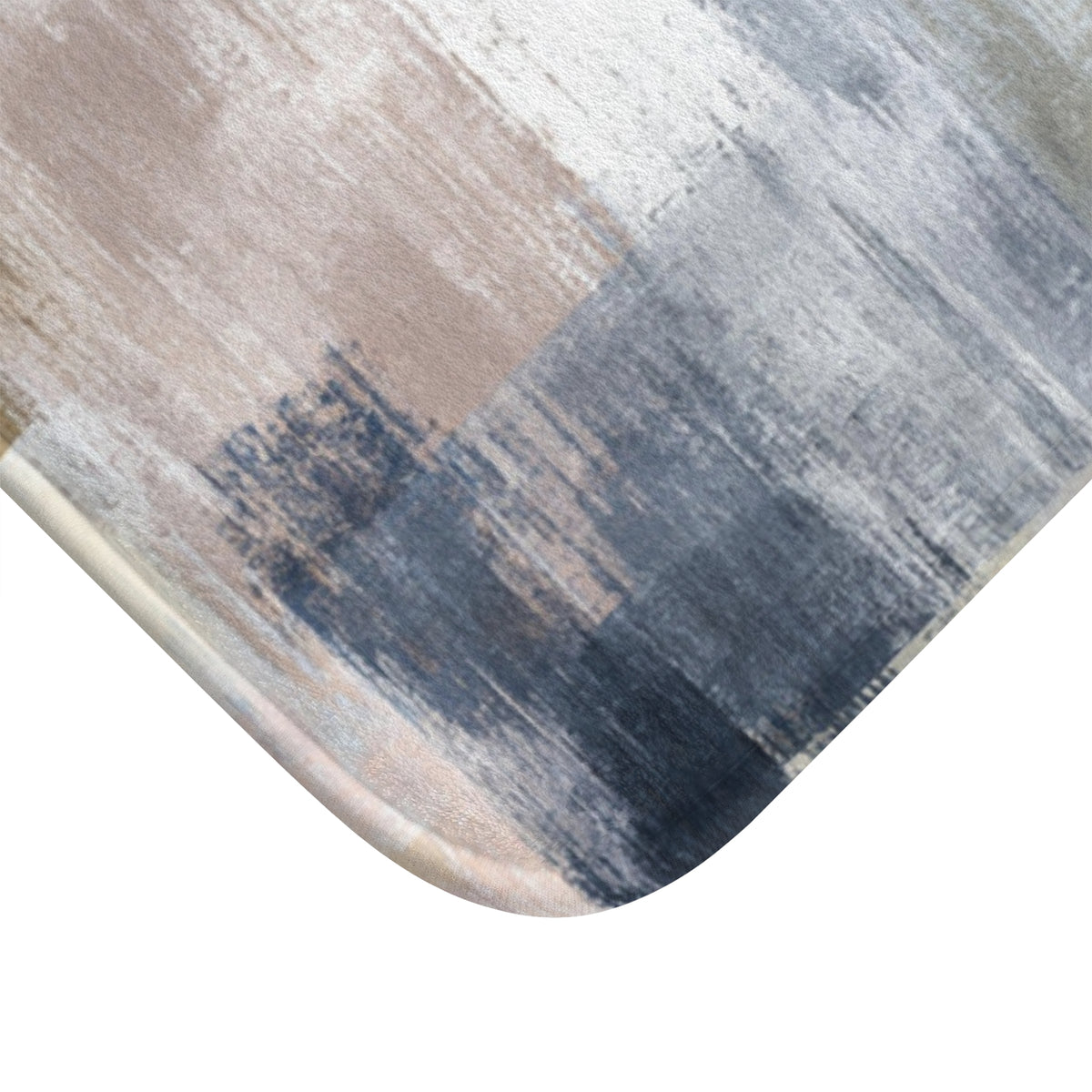Navy Slate Blush Abstract Bath Mat, Modern Bathroom Rug
