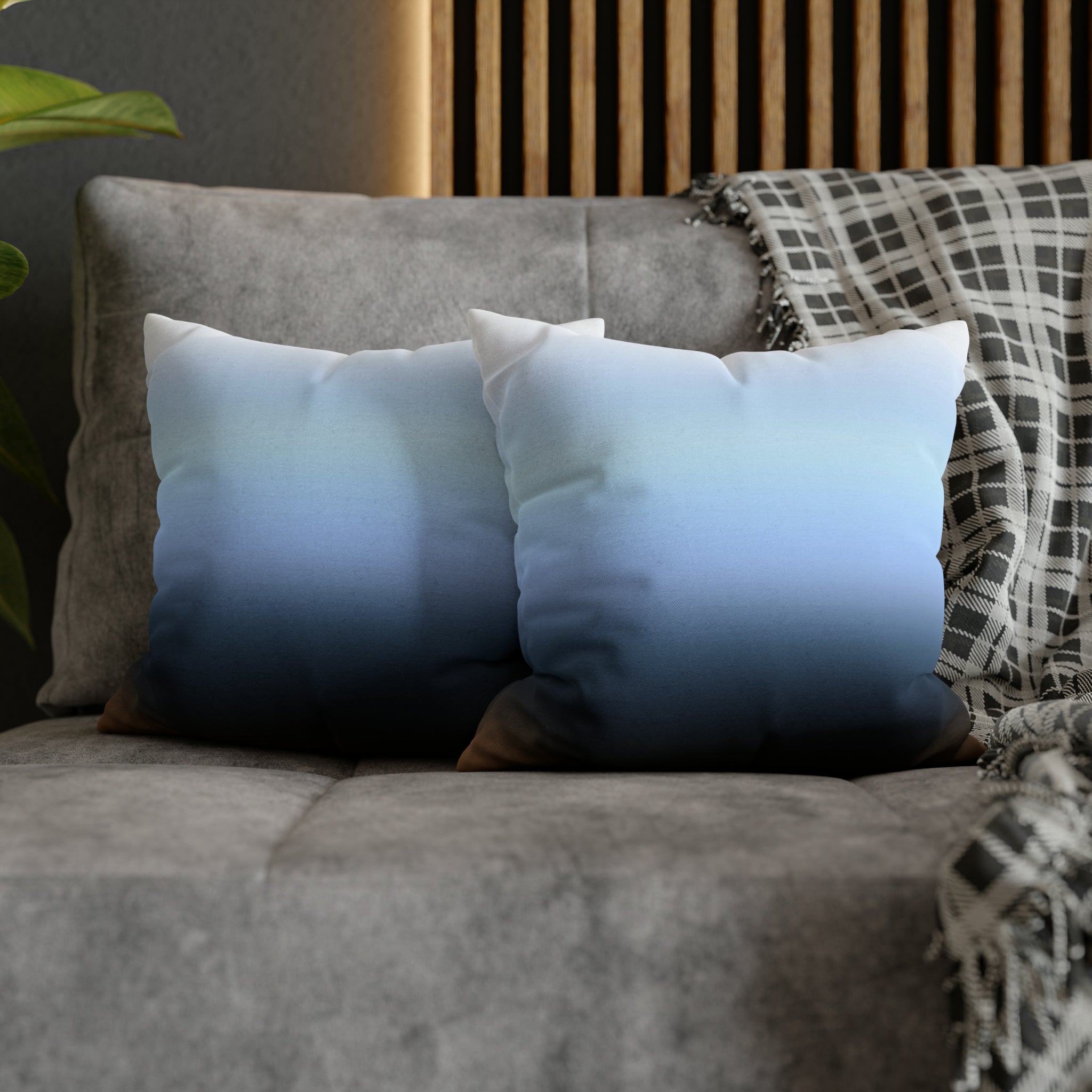 Abstract Pillow Cover | Navy Sky Blue Gradient