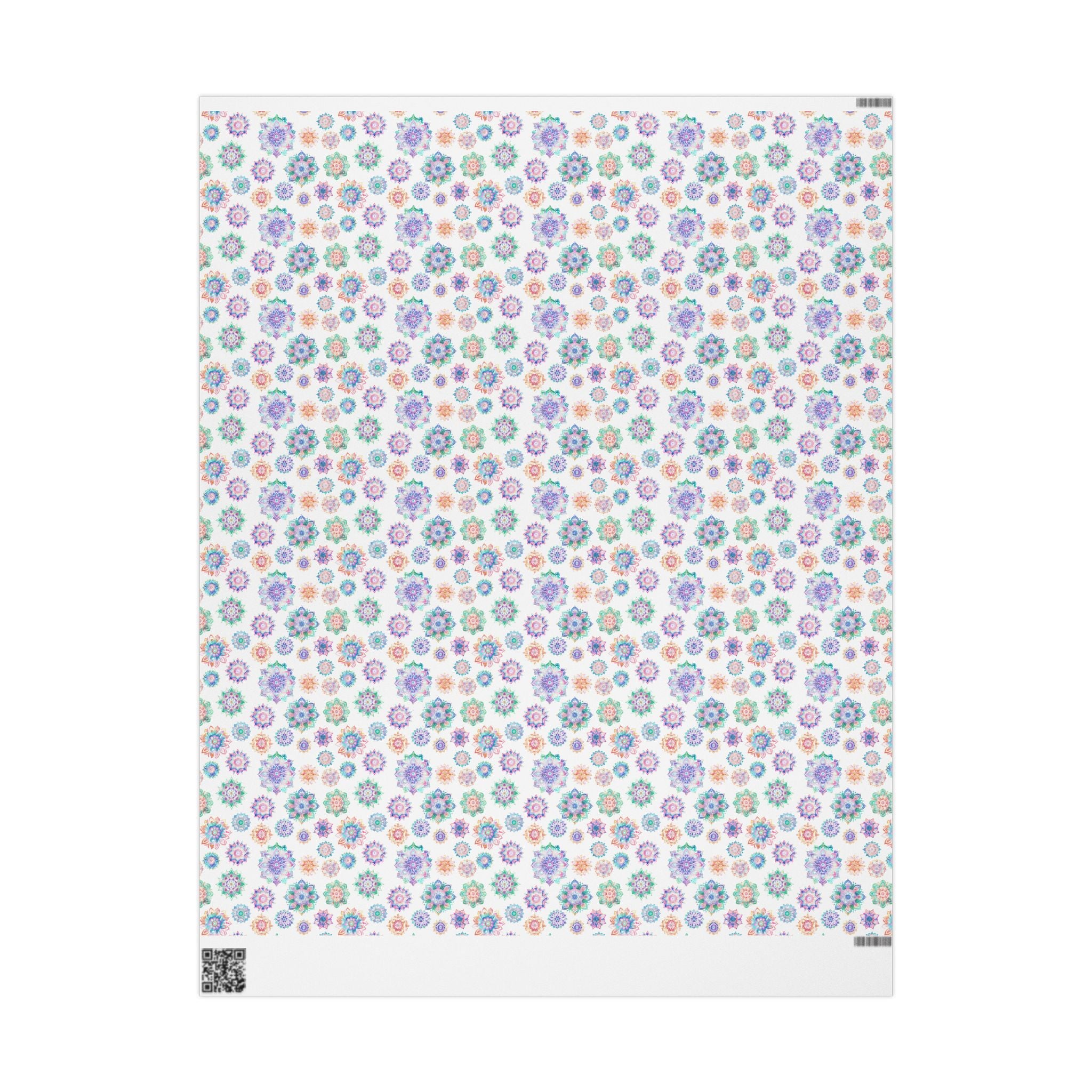 Mandala Wrapping Paper | White Colorful Gift Wrap for the Holidays, Birthdays