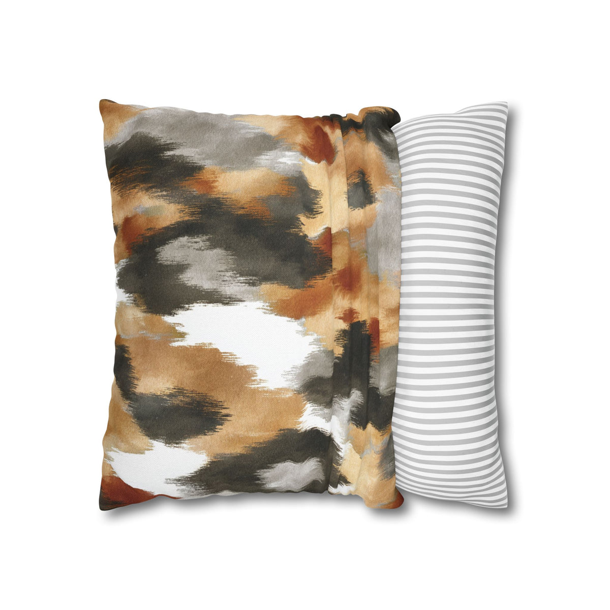Abstract Pillow Cover | Rust Mustard Ikat Pillowcase