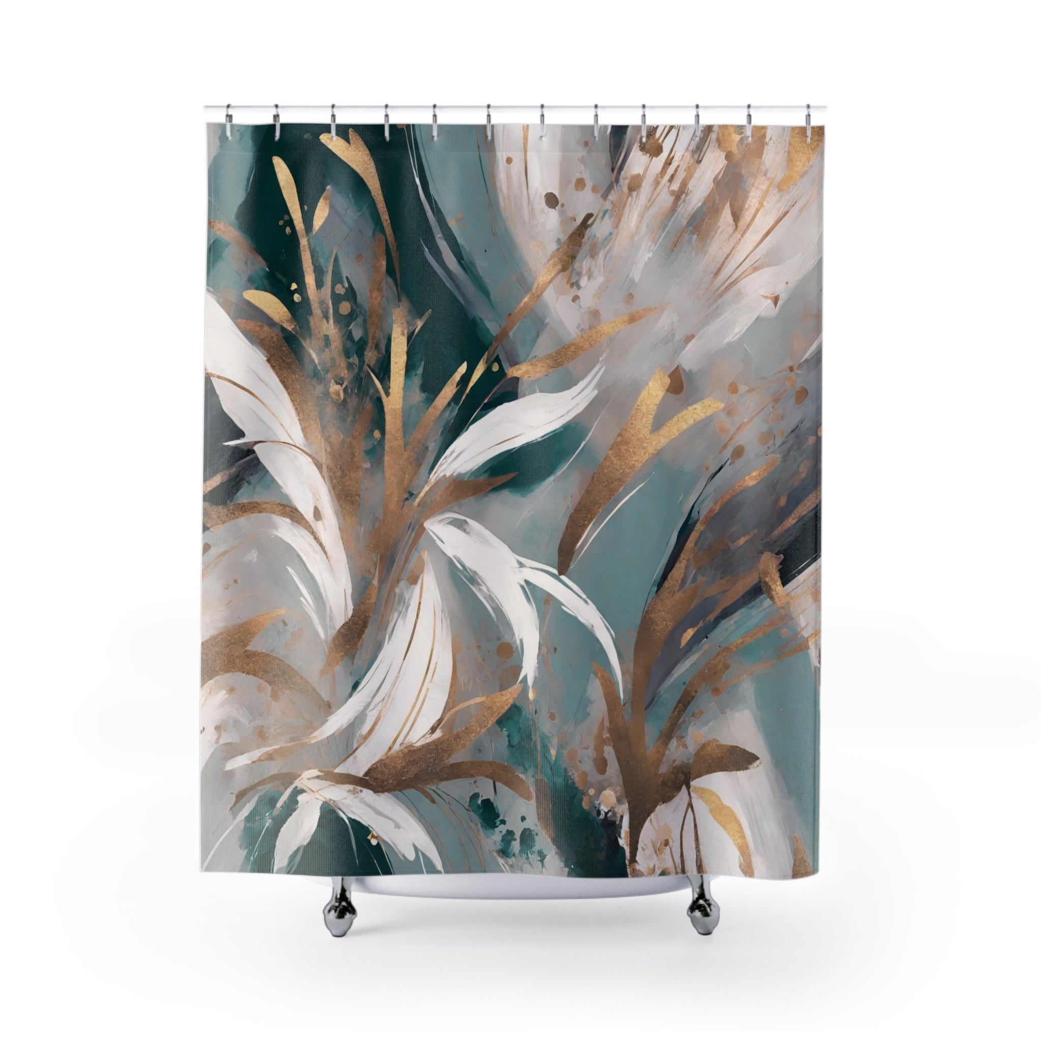 modern boho fabric shower curtain