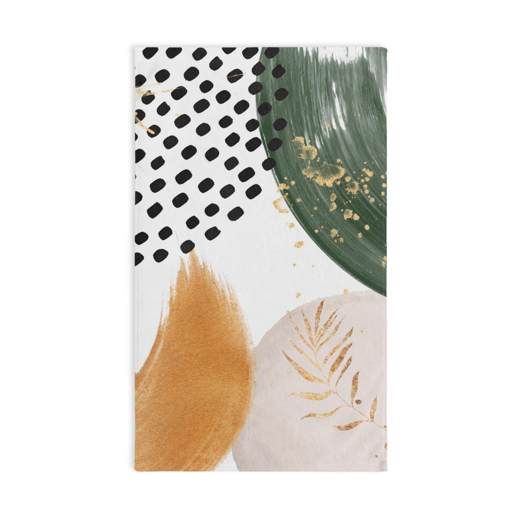 Abstract Kitchen, Bath Hand Towel | Burnt Orange, Blush Beige Green, Black