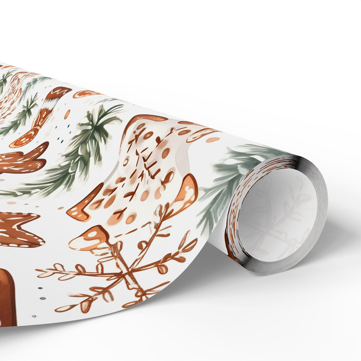 Gingerbread Cookie Snowflake Christmas Wrapping Paper, Gift Wrap