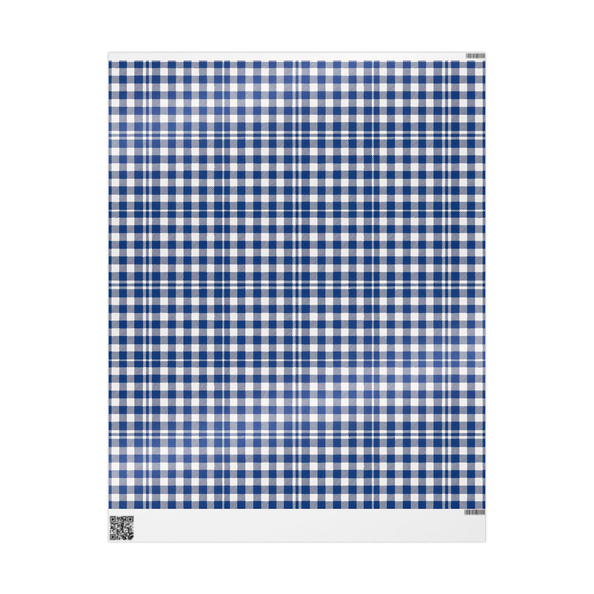 Navy Blue White Gingham Check Wrapping Paper, Gift Wrap