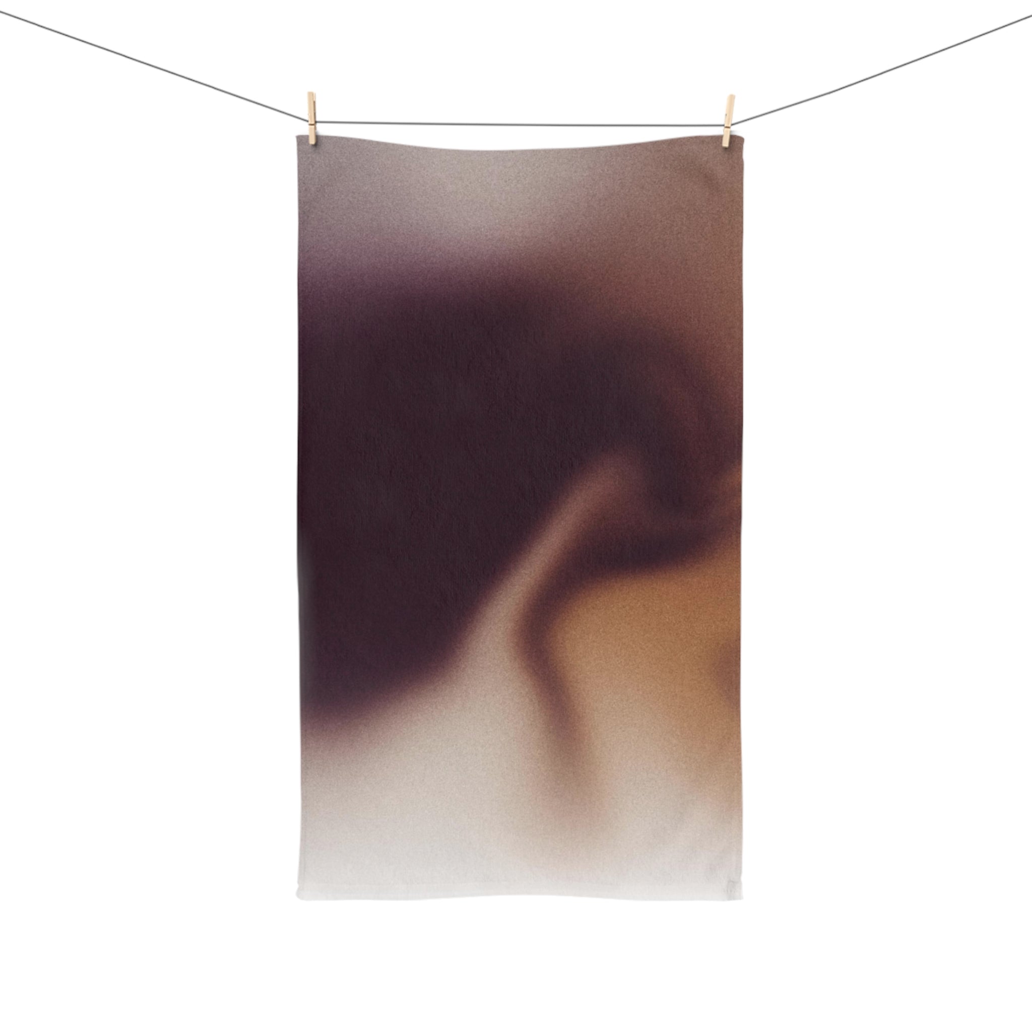 Abstract Kitchen, Bath Hand Towel | Dark Wine Purple, Brown Beige Ombre