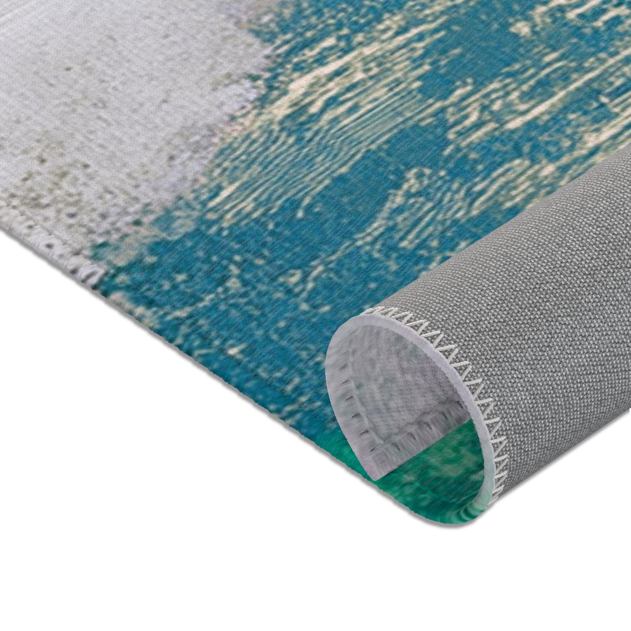 Abstract Ombre Area Rug | Green Watercolor Artsy Rug