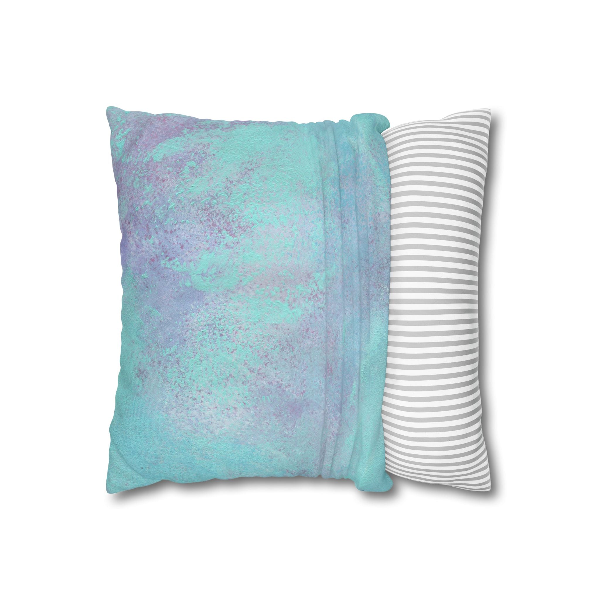 Square Poly Canvas Pillowcase | Mint Teal Turquoise, Lavender