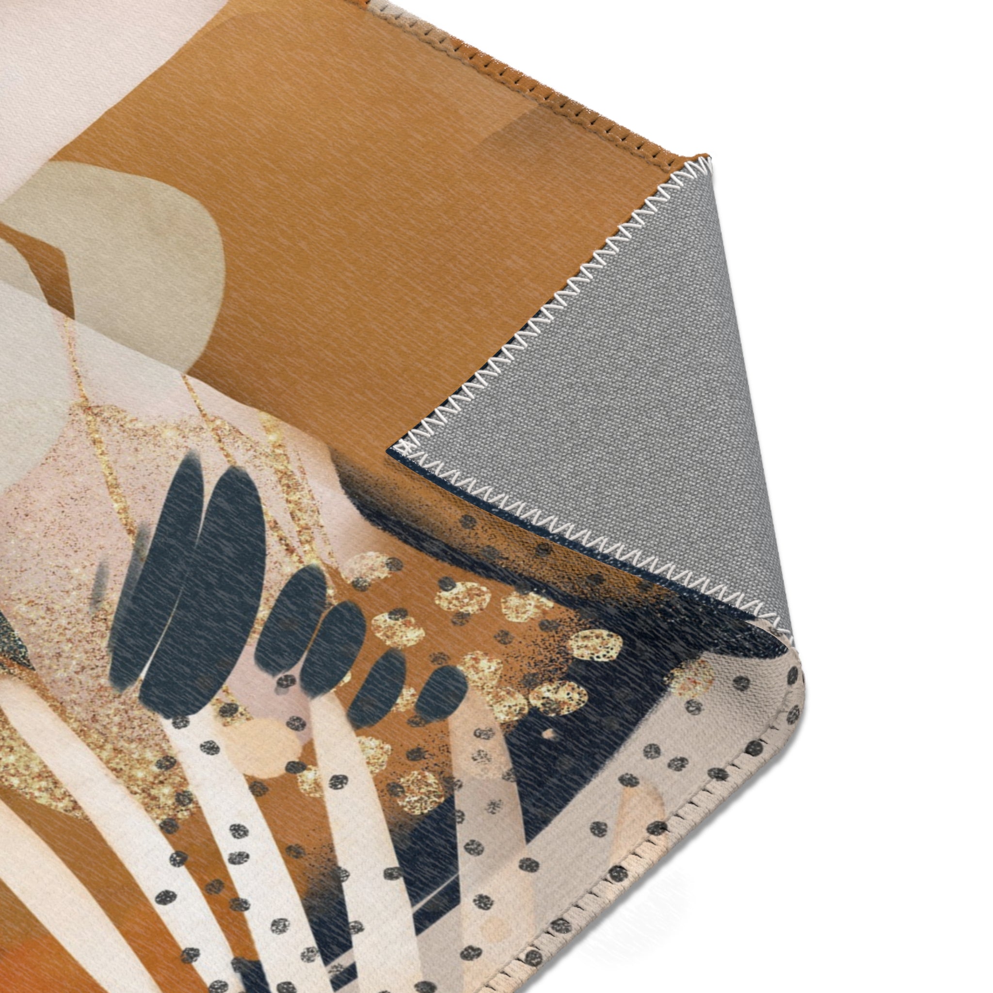 Abstract Area Rug | Watercolor Burnt Orange Blush Navy Blue