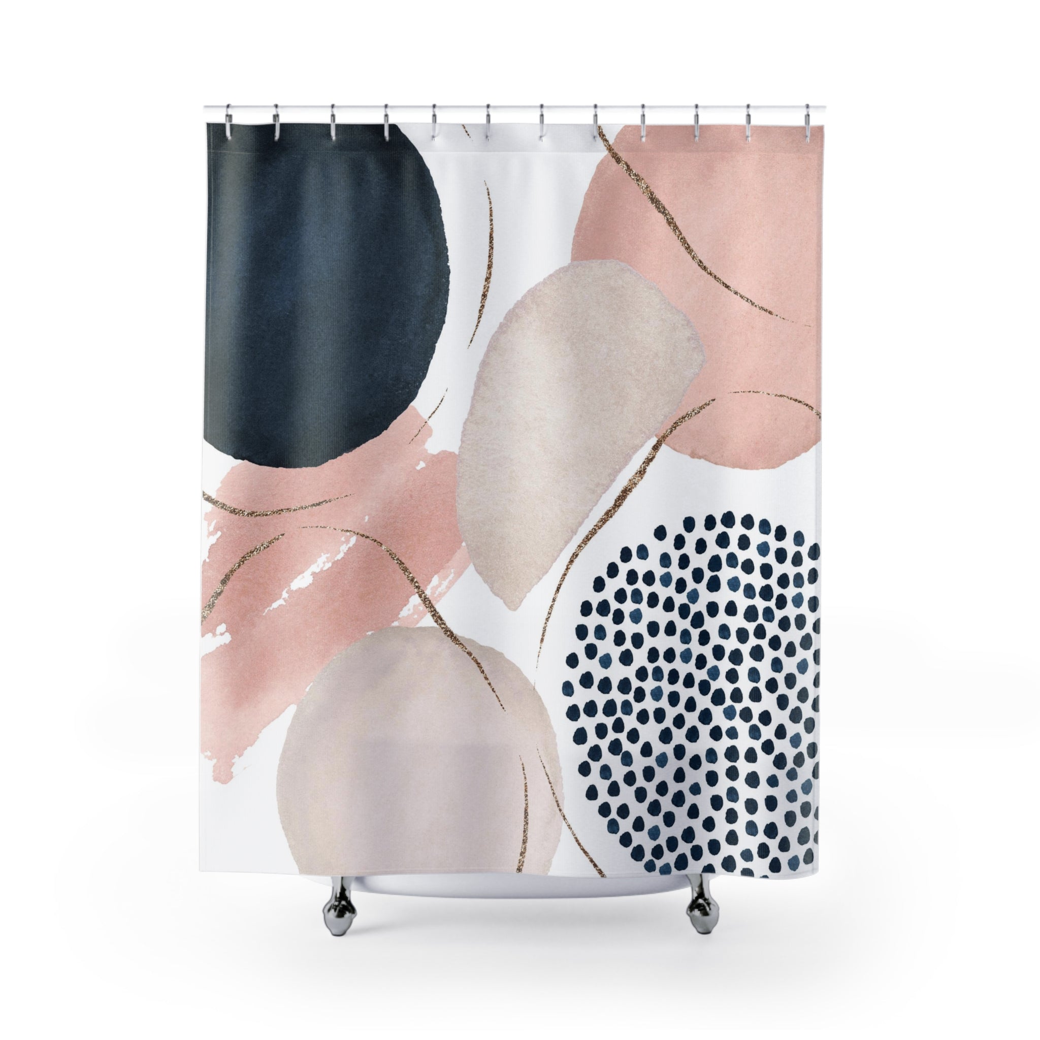 modern boho fabric shower curtain