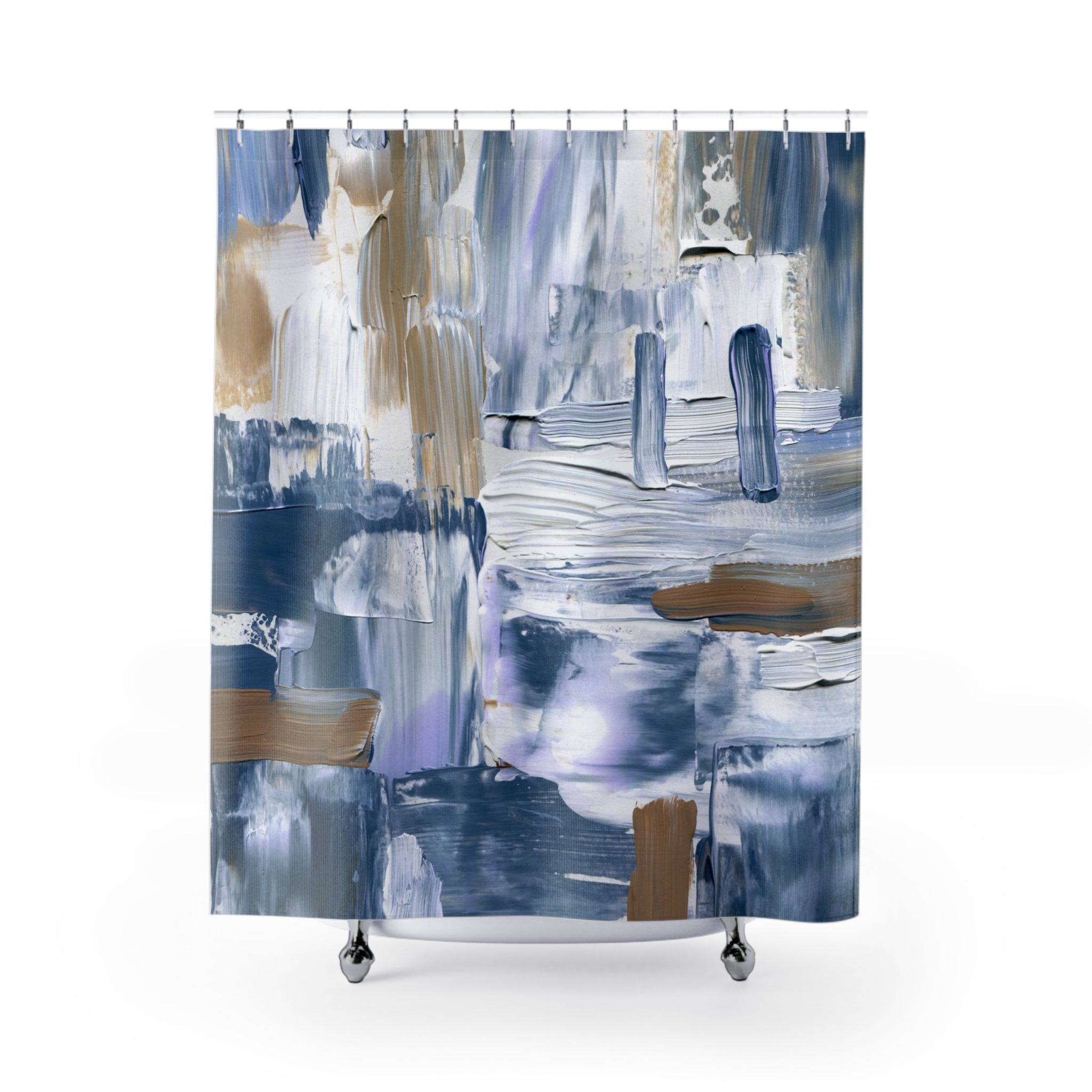 modern boho fabric shower curtain