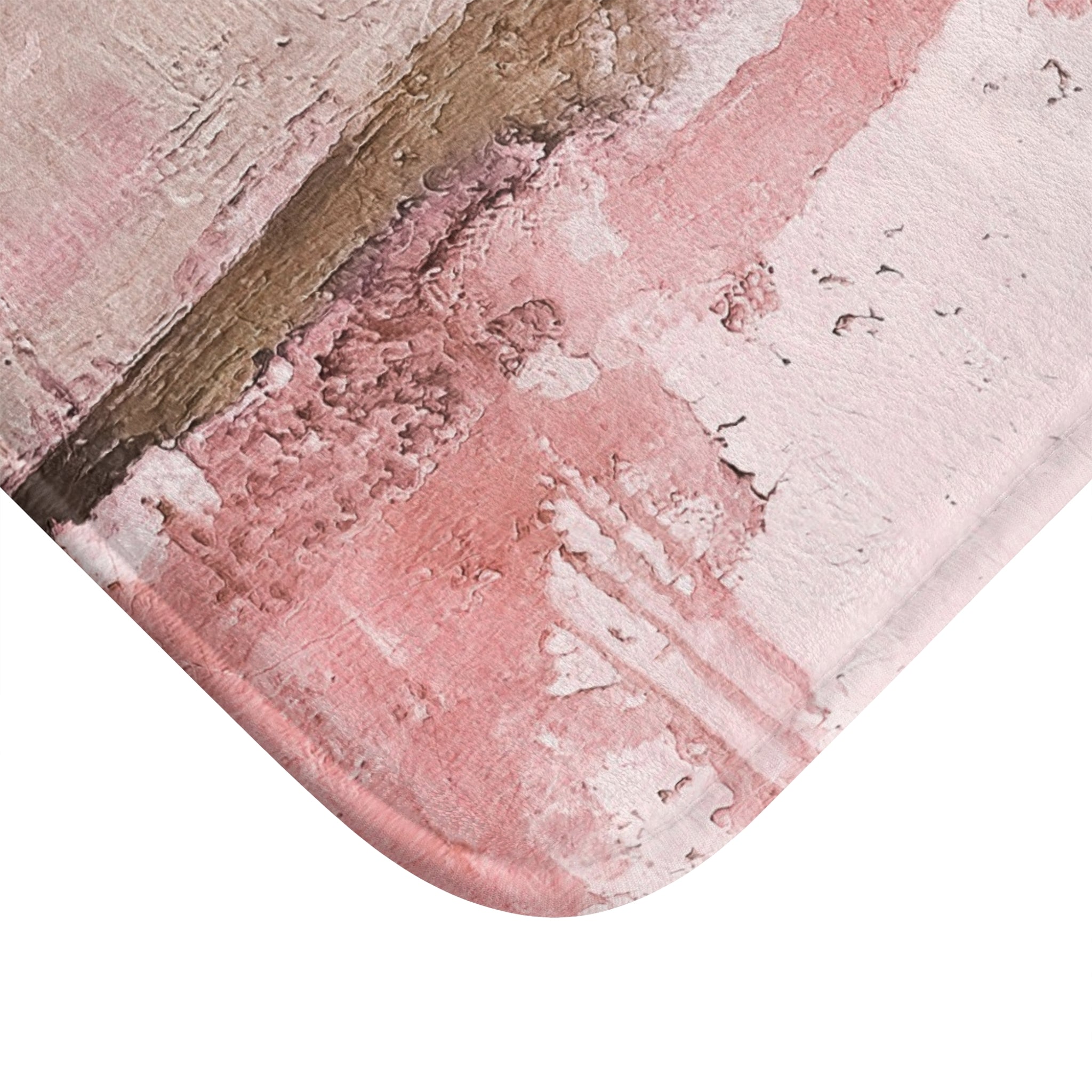 Rustic Abstract Bath Mat | Blush Pink Beige Kitchen Mat