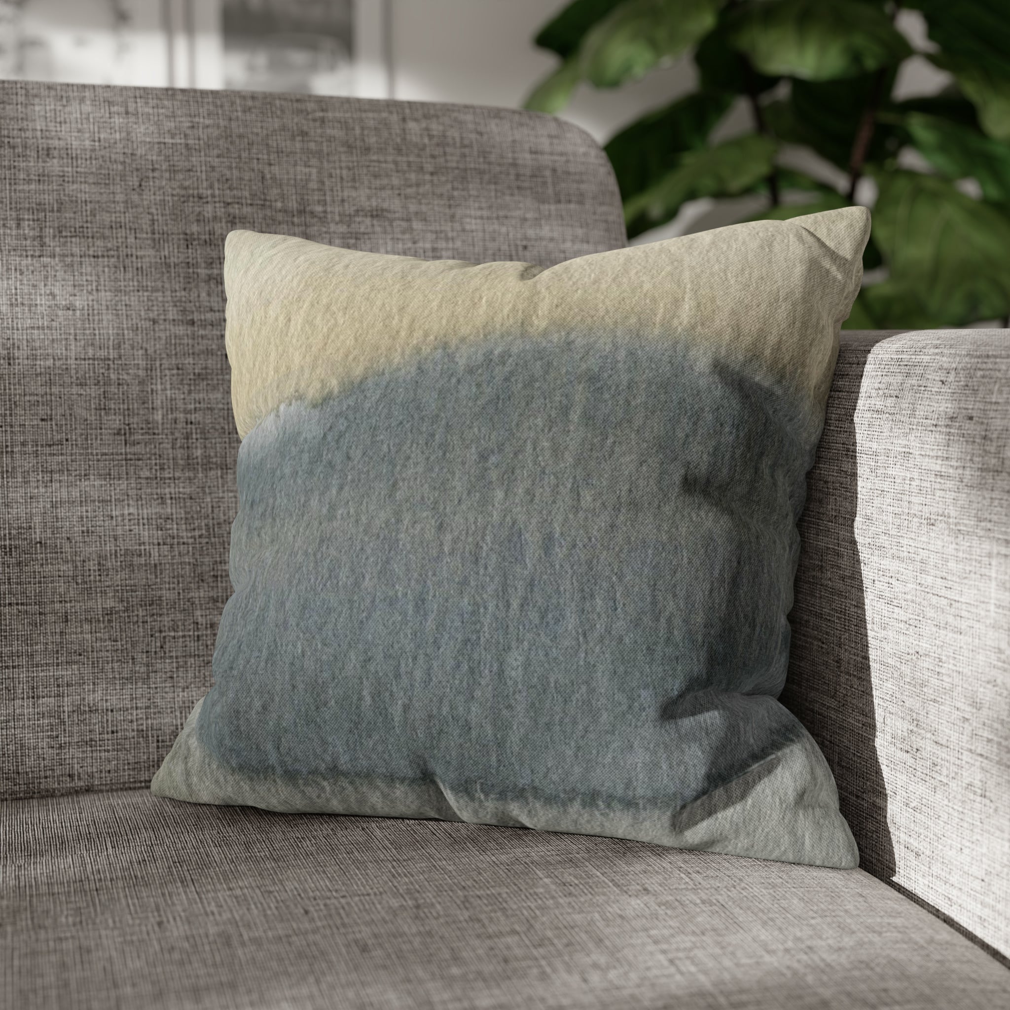 Abstract Pillow Cover | Gray Beige Watercolor Ombre