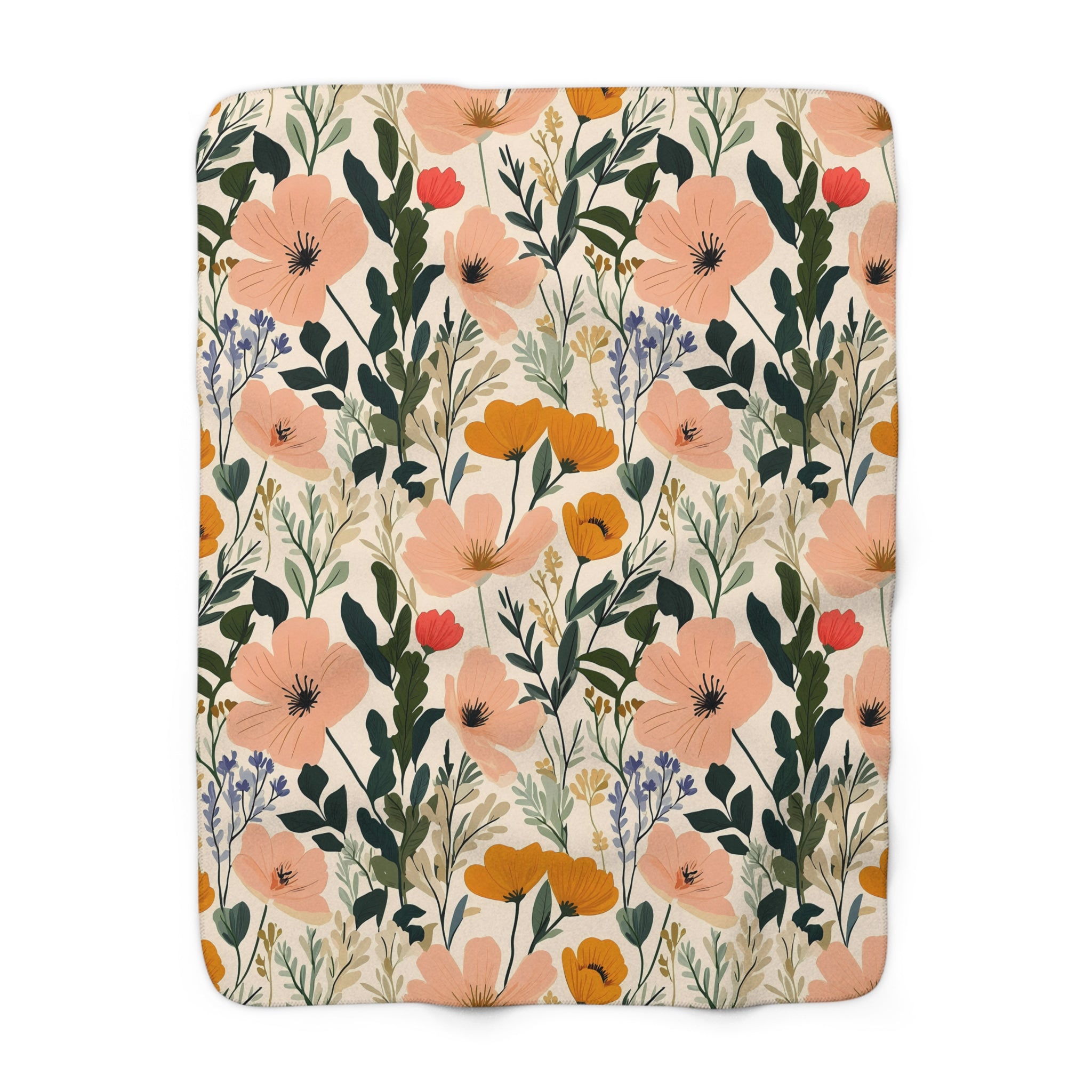 Abstract Floral Throw Blanket | Shabby Core Botanical