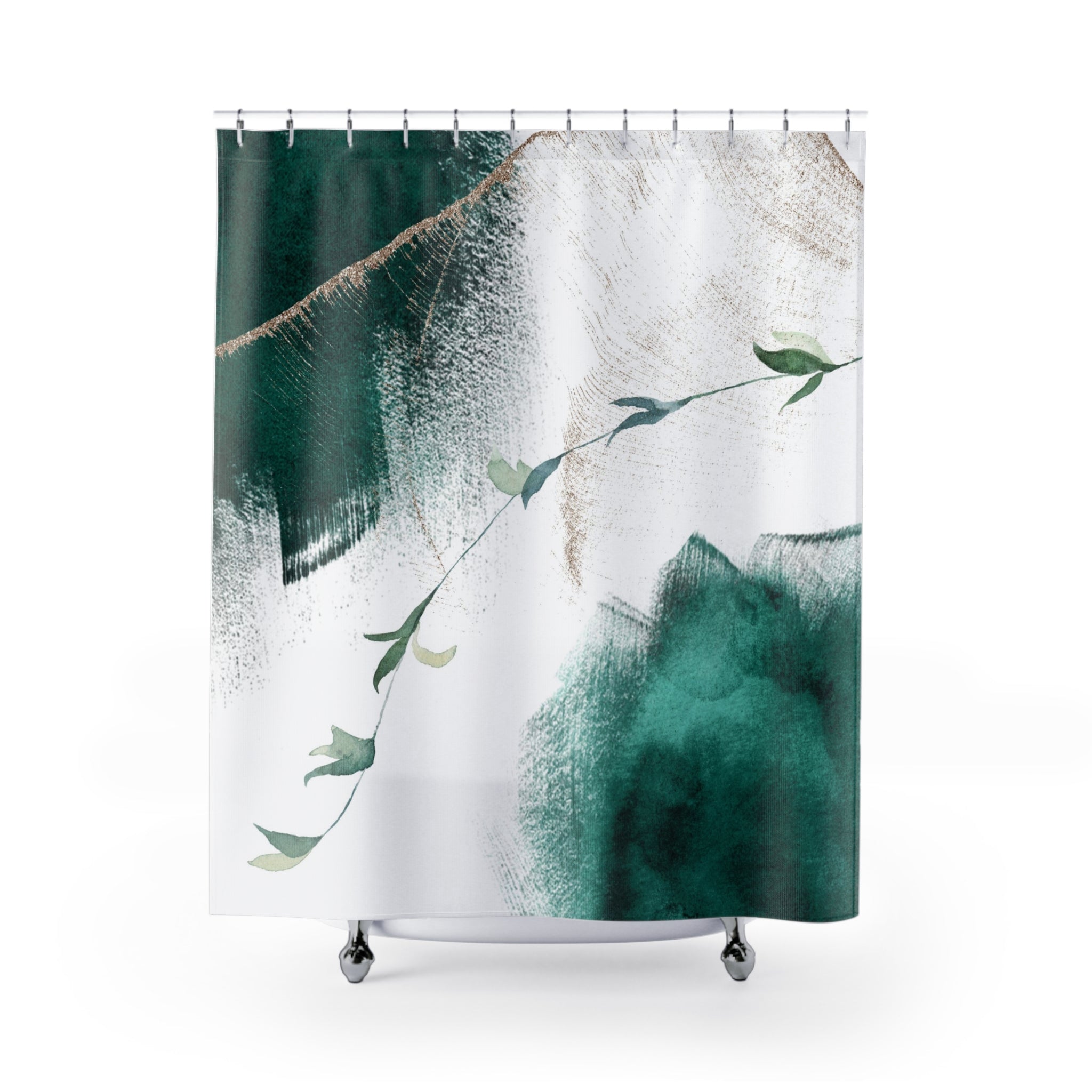 modern boho fabric shower curtain