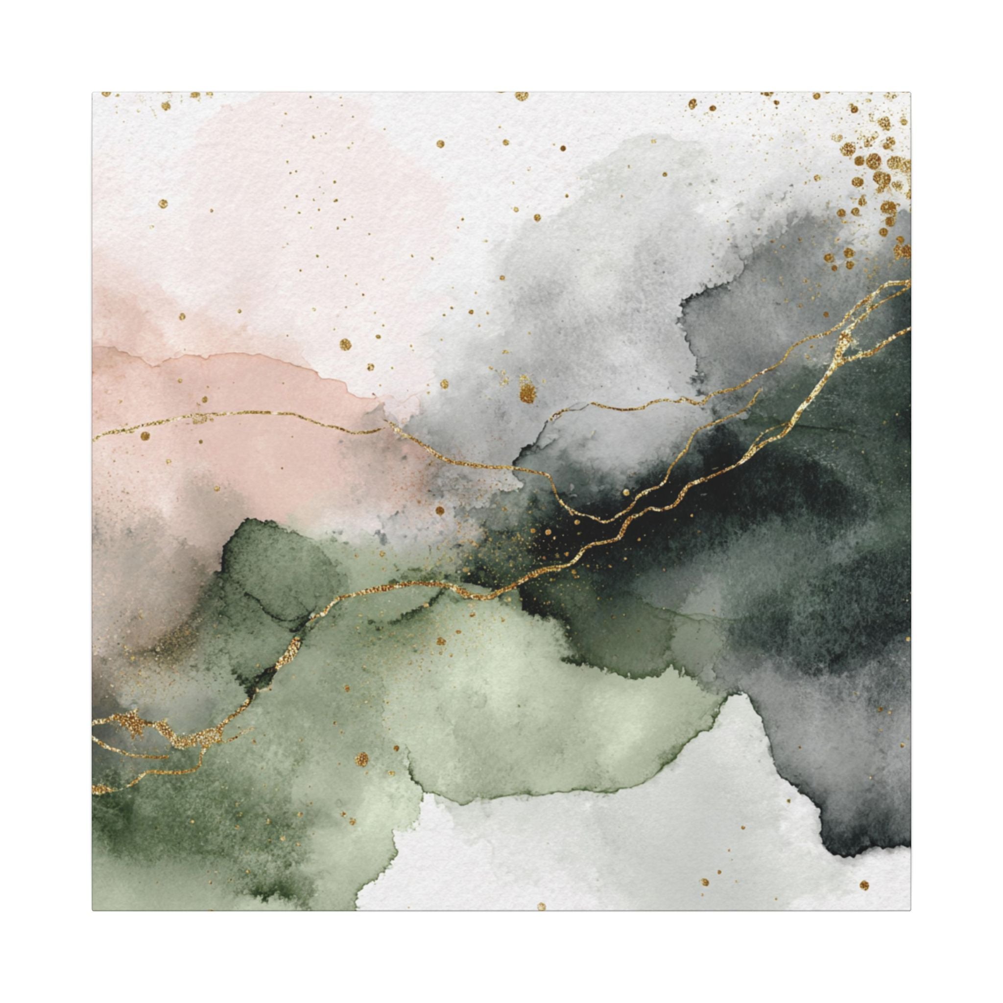 Abstract Neutral Wall Art Print | Boho Earthy Home Decor | Green, Blush Pink Modern Organic Art