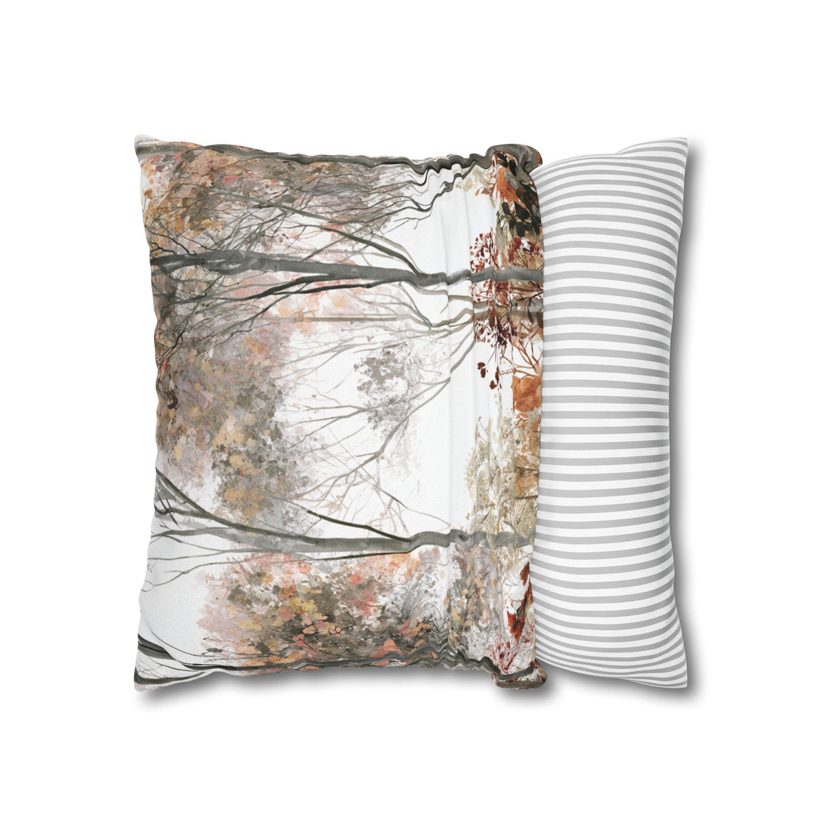 Autumn Forest Pillow Cover | Rust Sage Woodland Pillowcase