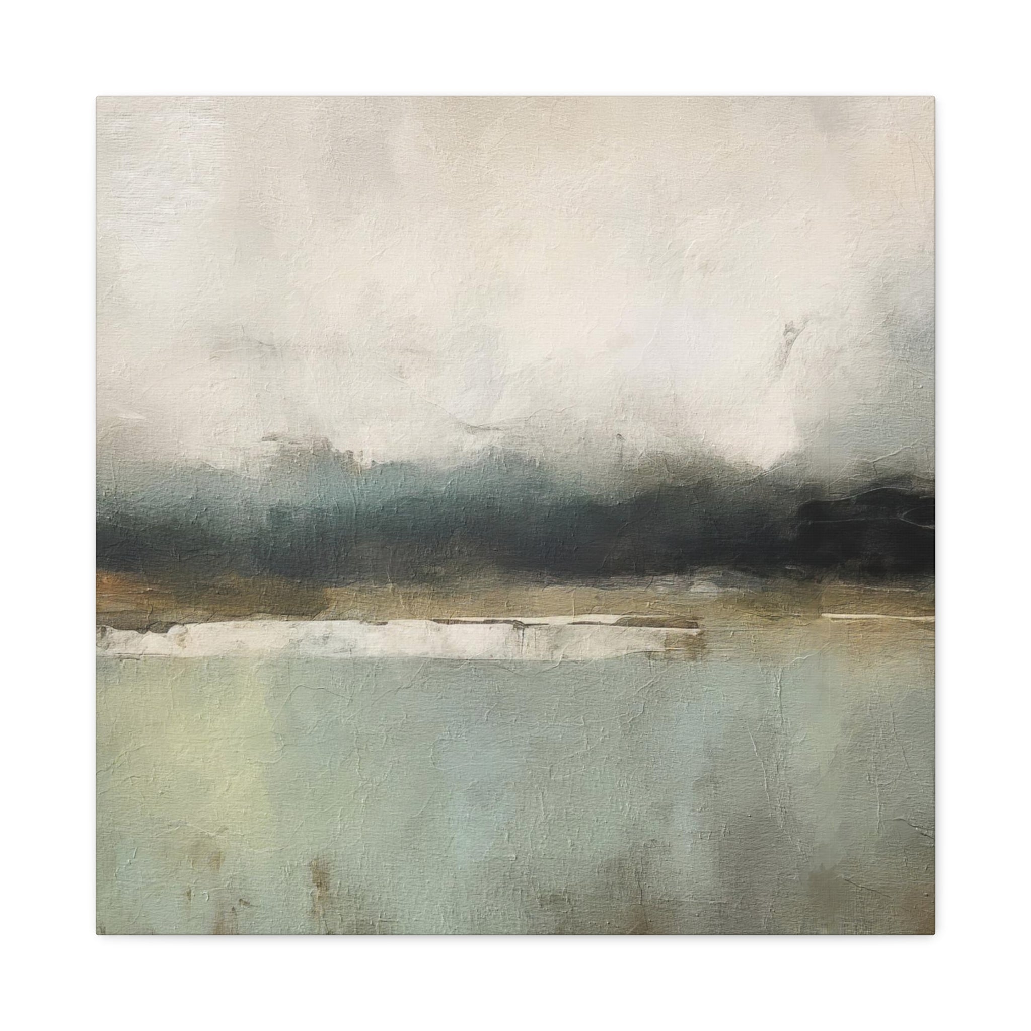 Abstract Coastal Horizon Matte Canvas Art — Stretched 1.25"