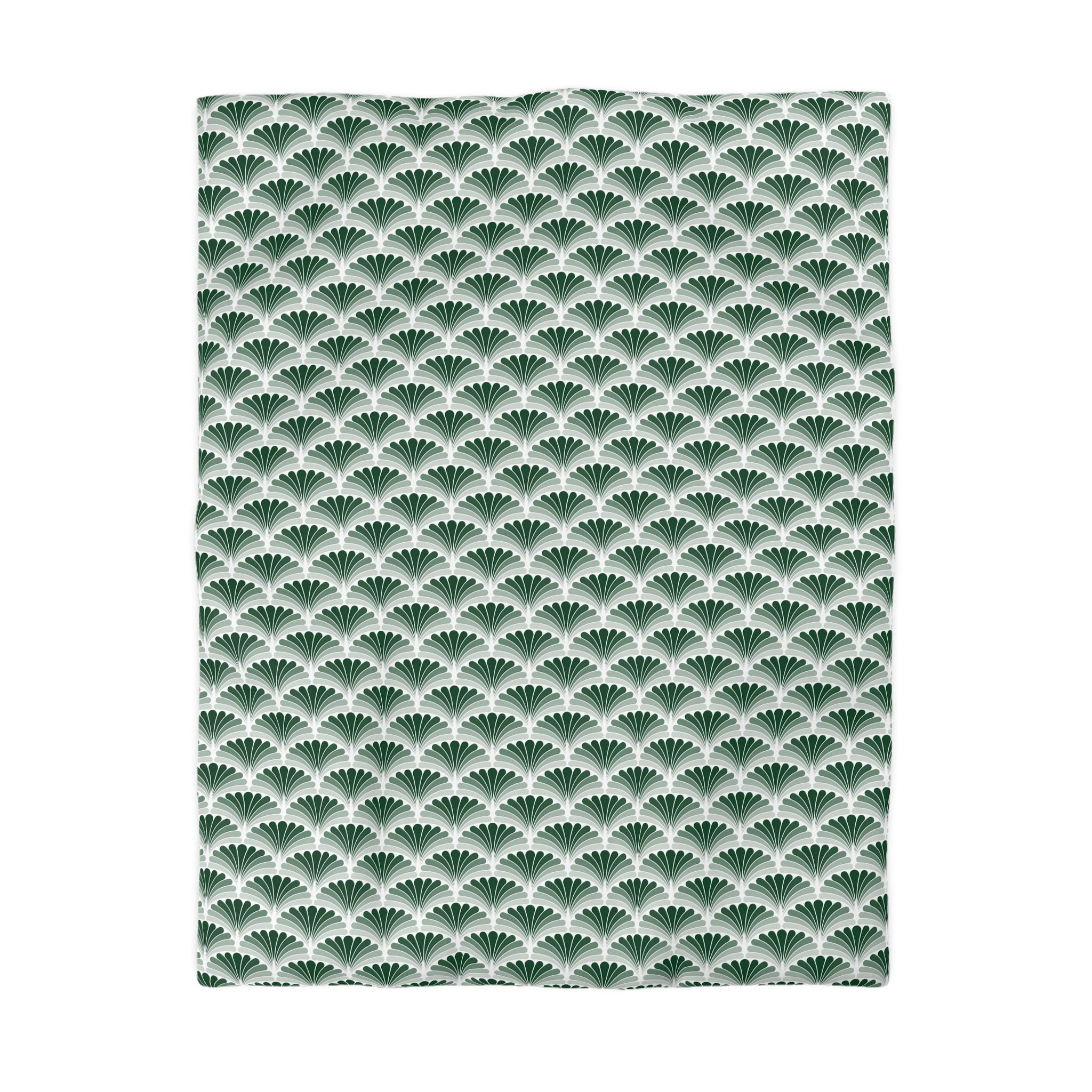 a repeating pattern of green and white leaves on a white background.
