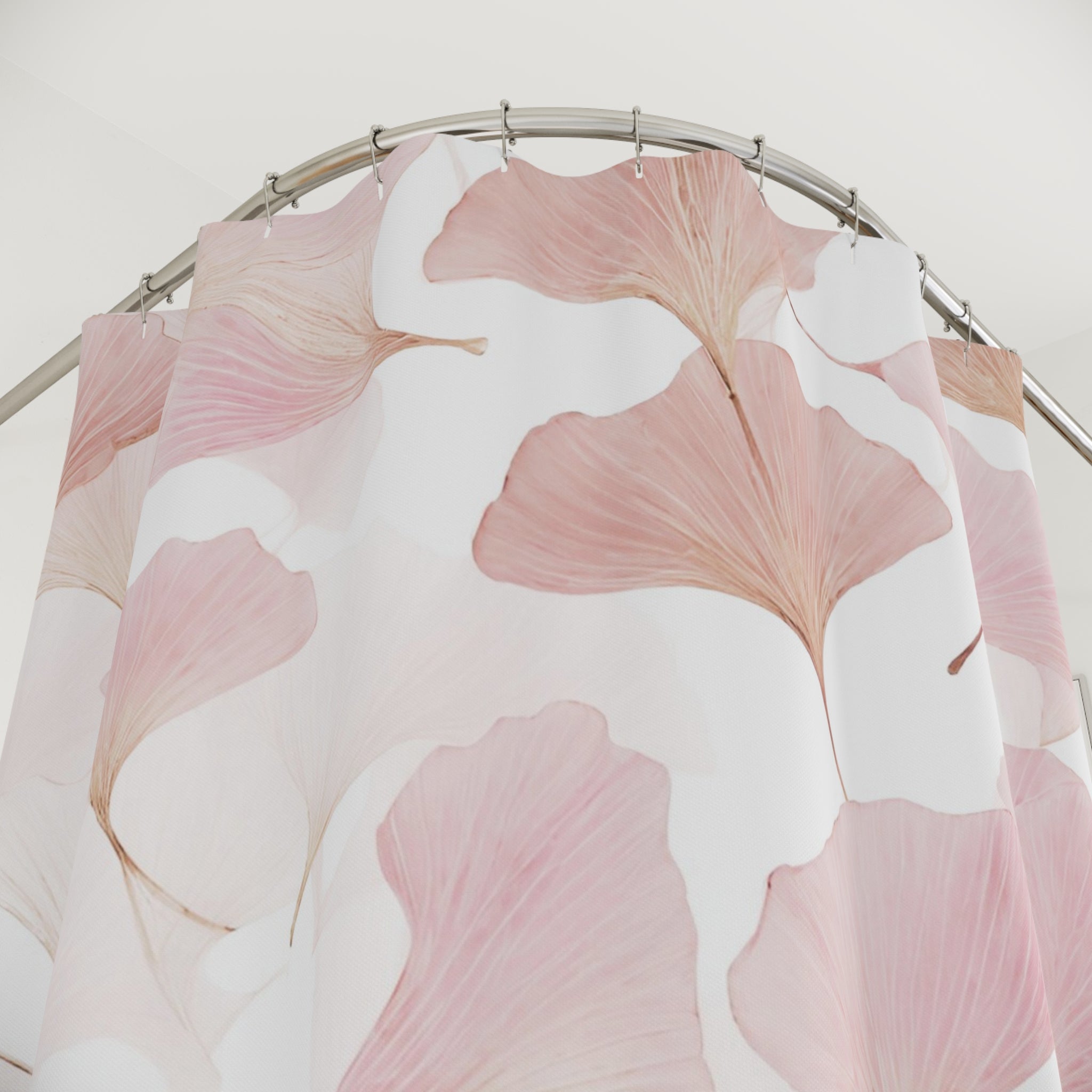 Ginko Floral Shower Curtain | Blush Pink Bathroom