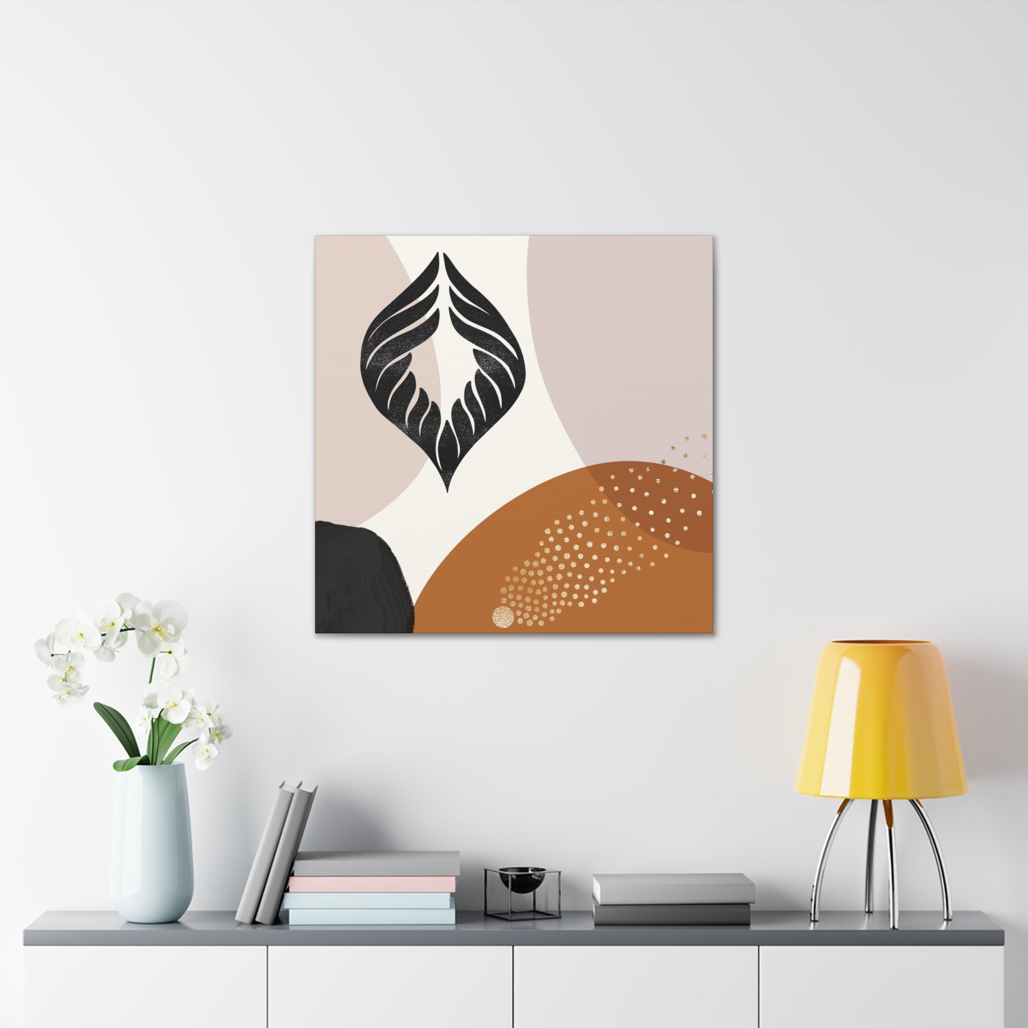 Bohemian Canvas Wall Art | Rust Beige Black