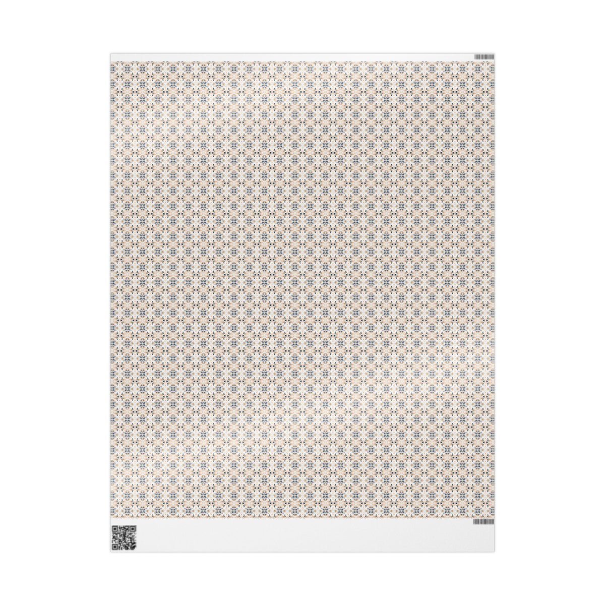 Beige Navy Blue Ikat Wrapping Paper, Watercolor Gift Wrap