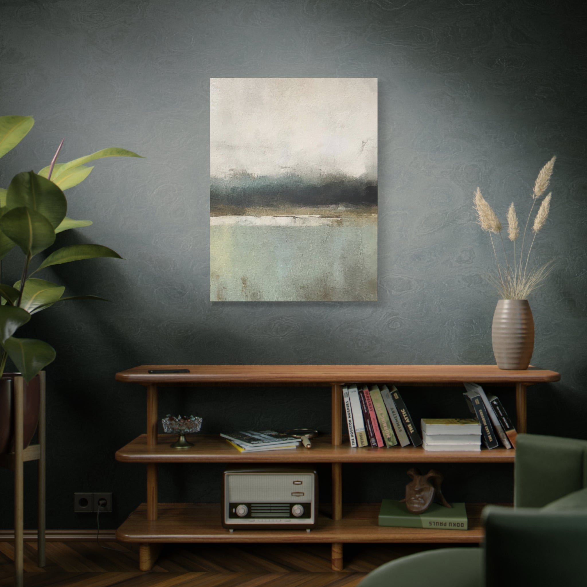 Abstract Coastal Horizon Matte Canvas Art — Stretched 1.25"