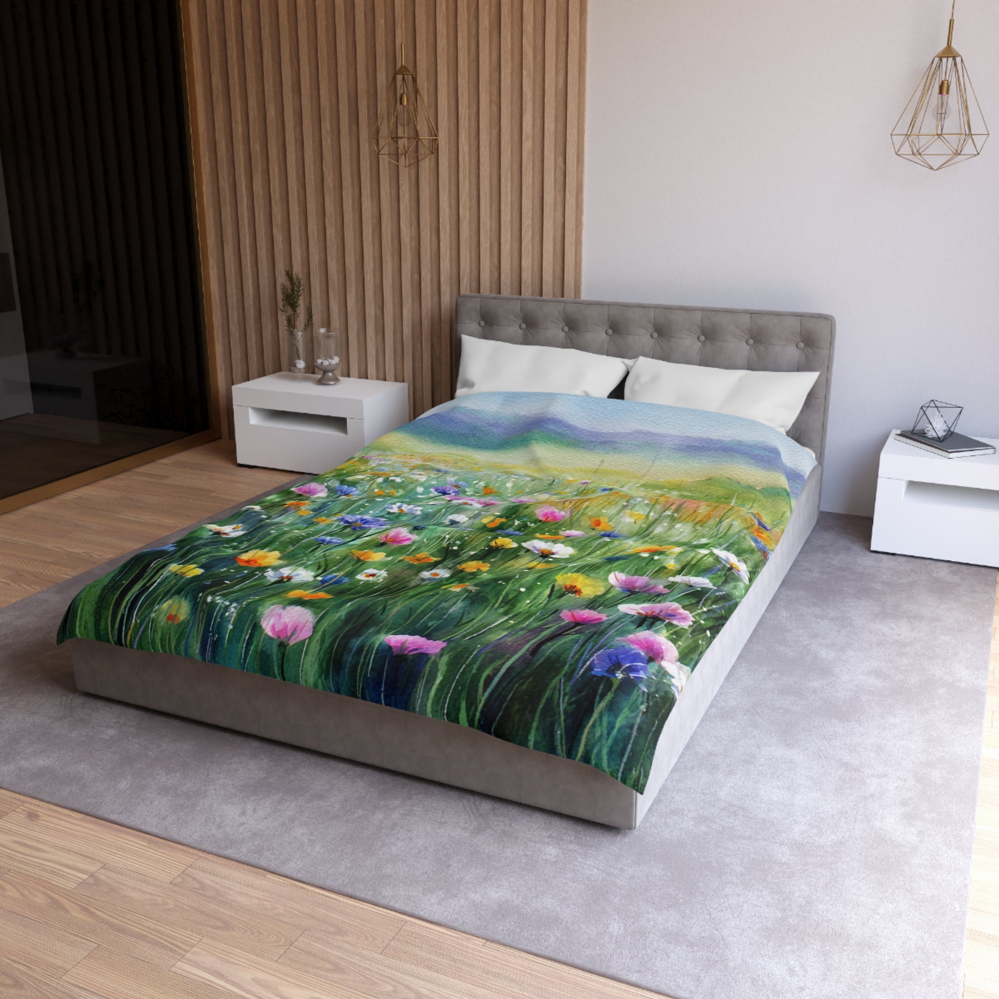 Floral Duvet, Pillow Cover | Green Yellow Bedroom Decor