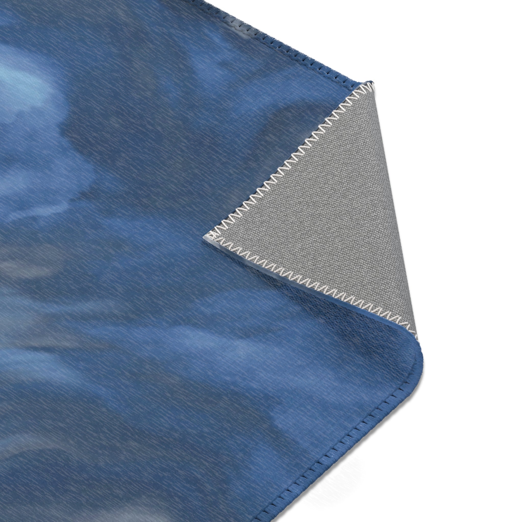 Abstract Area Rug | Blue Grey Watercolor Artsy Rug