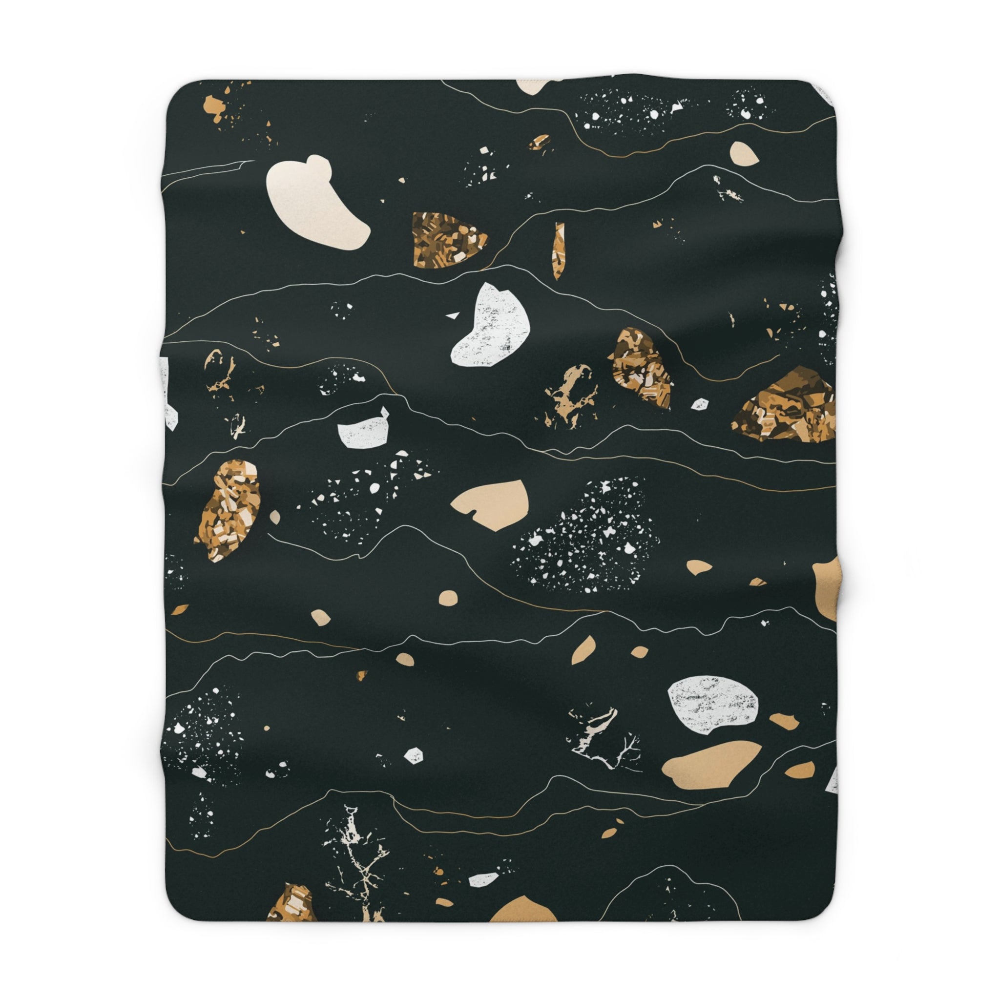 Abstract Boho Blanket | Black Beige Brown