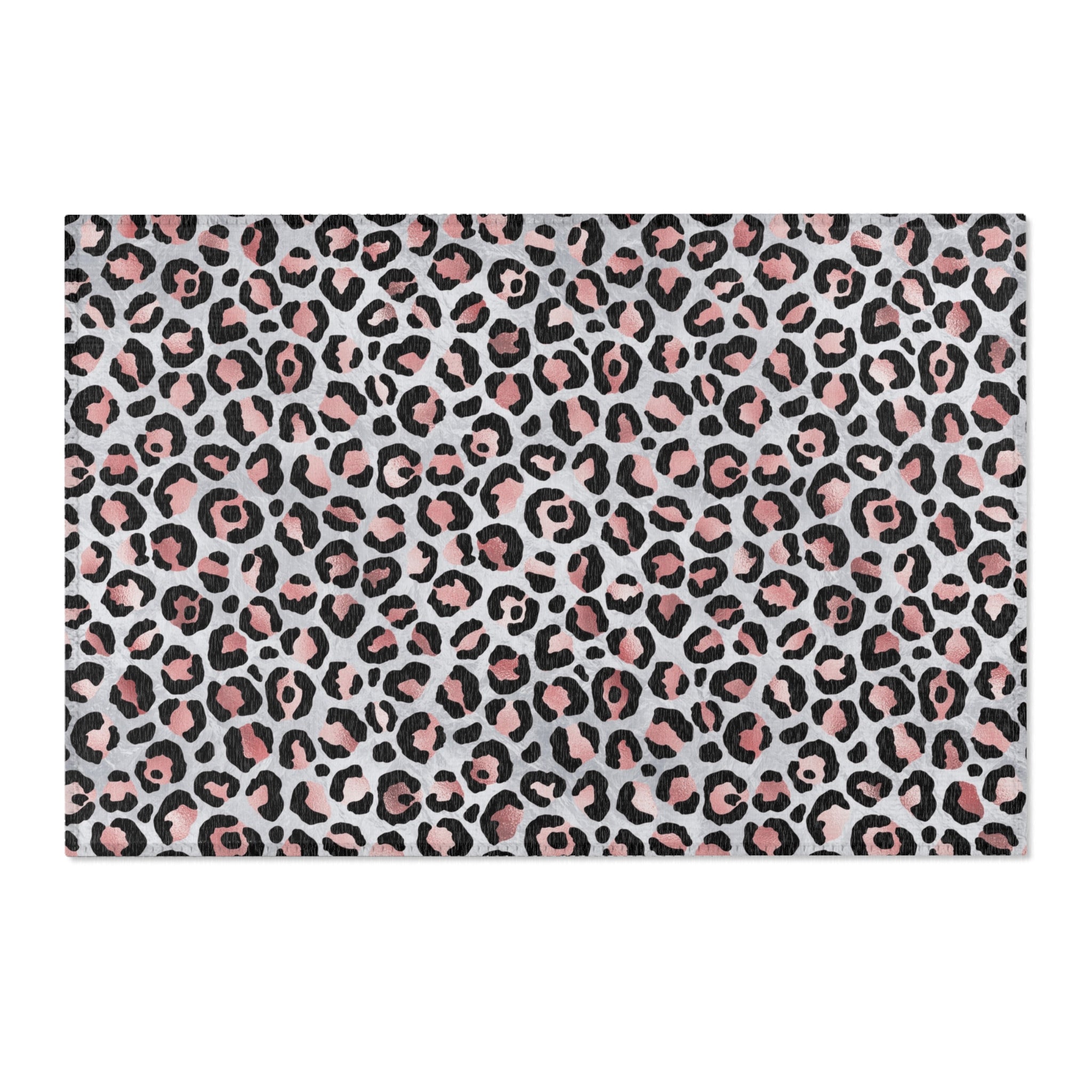 Large Area Rug | Grey Pink Black Animal Print