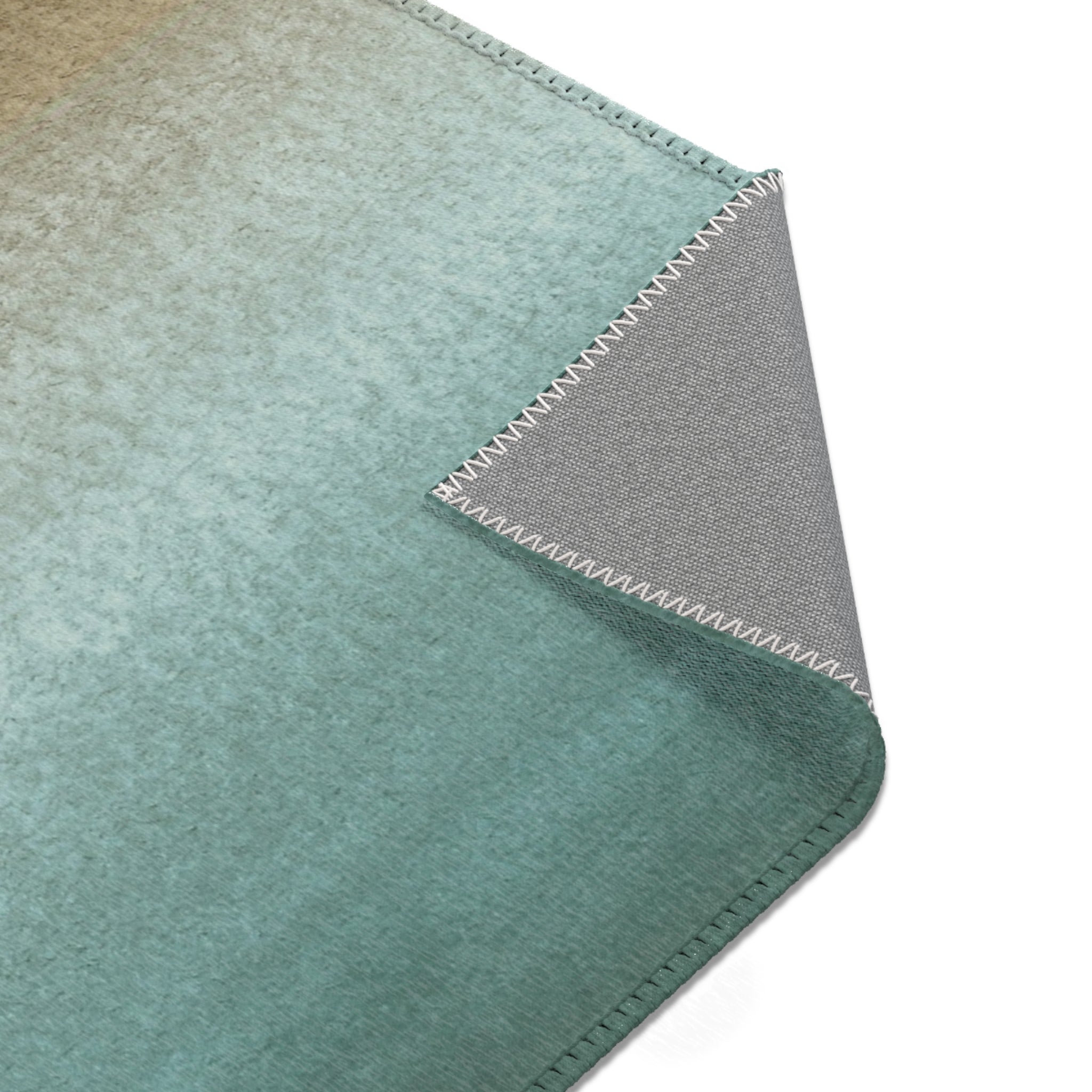 Modern Area Rug | Sage Green, Brown Ombre