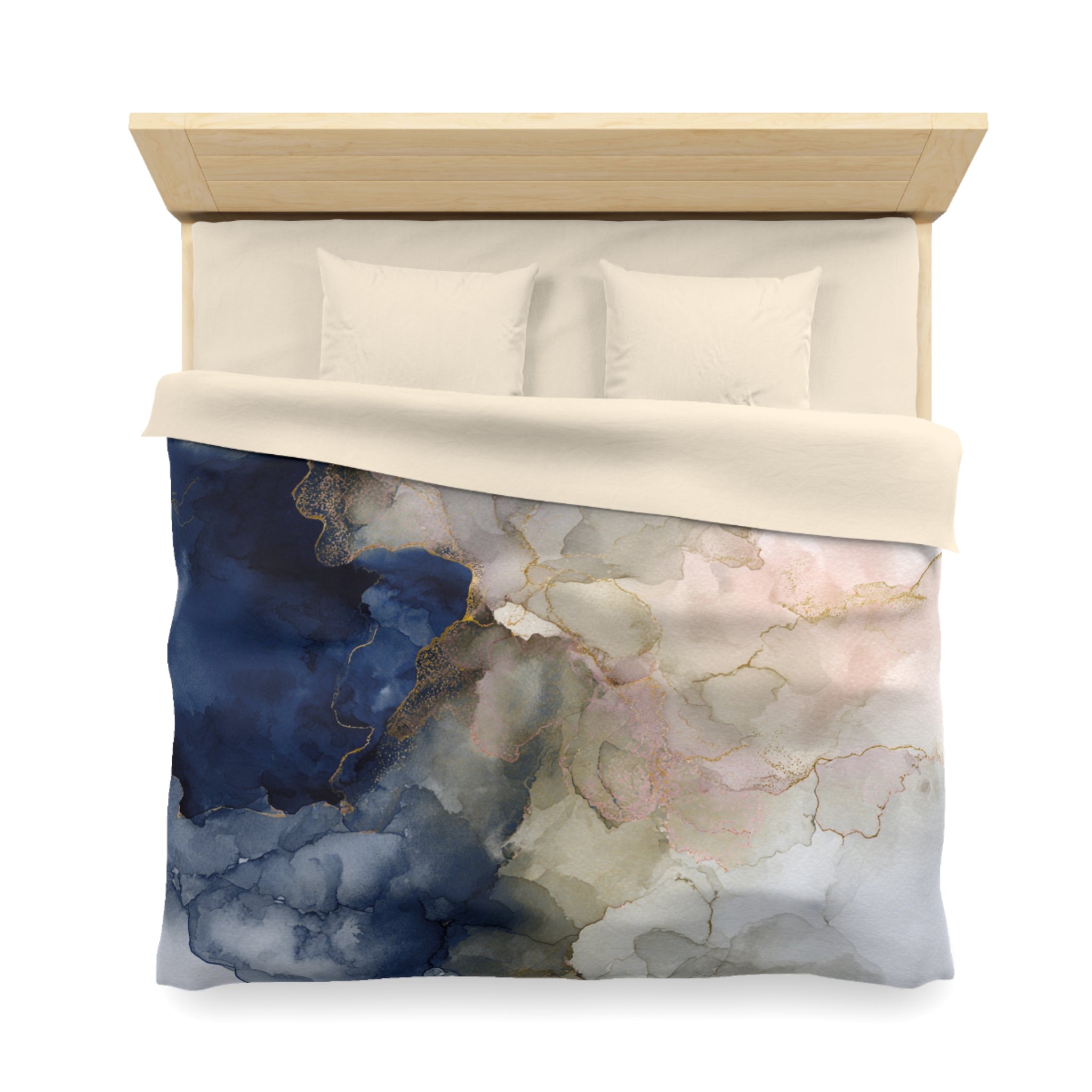 Ombre Duvet, Pillow Cover | Navy Beige Bedroom Decor